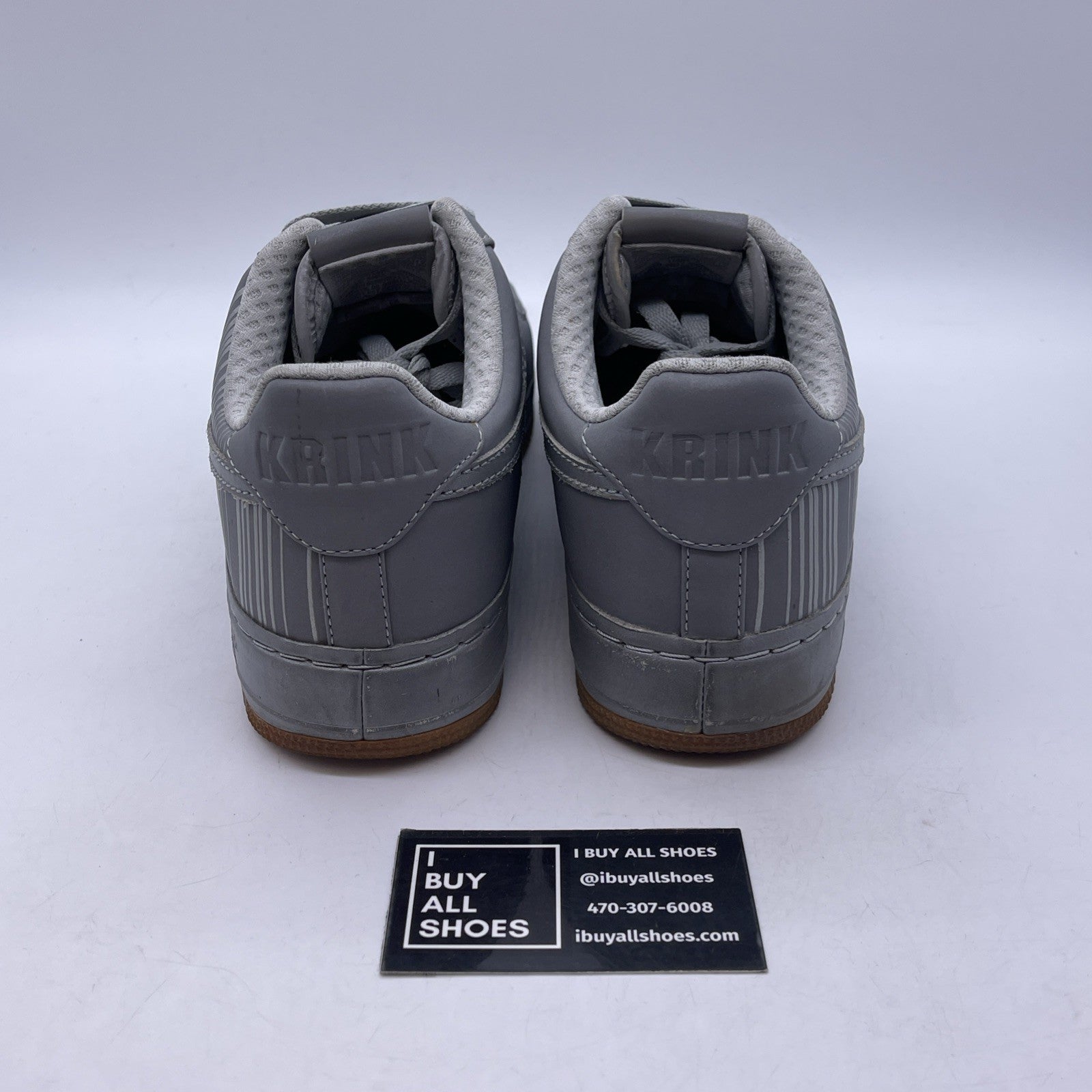 Size 9.5 - Nike Air Force 1 Supreme Low Krink Grey Leather Suede (318985-002)