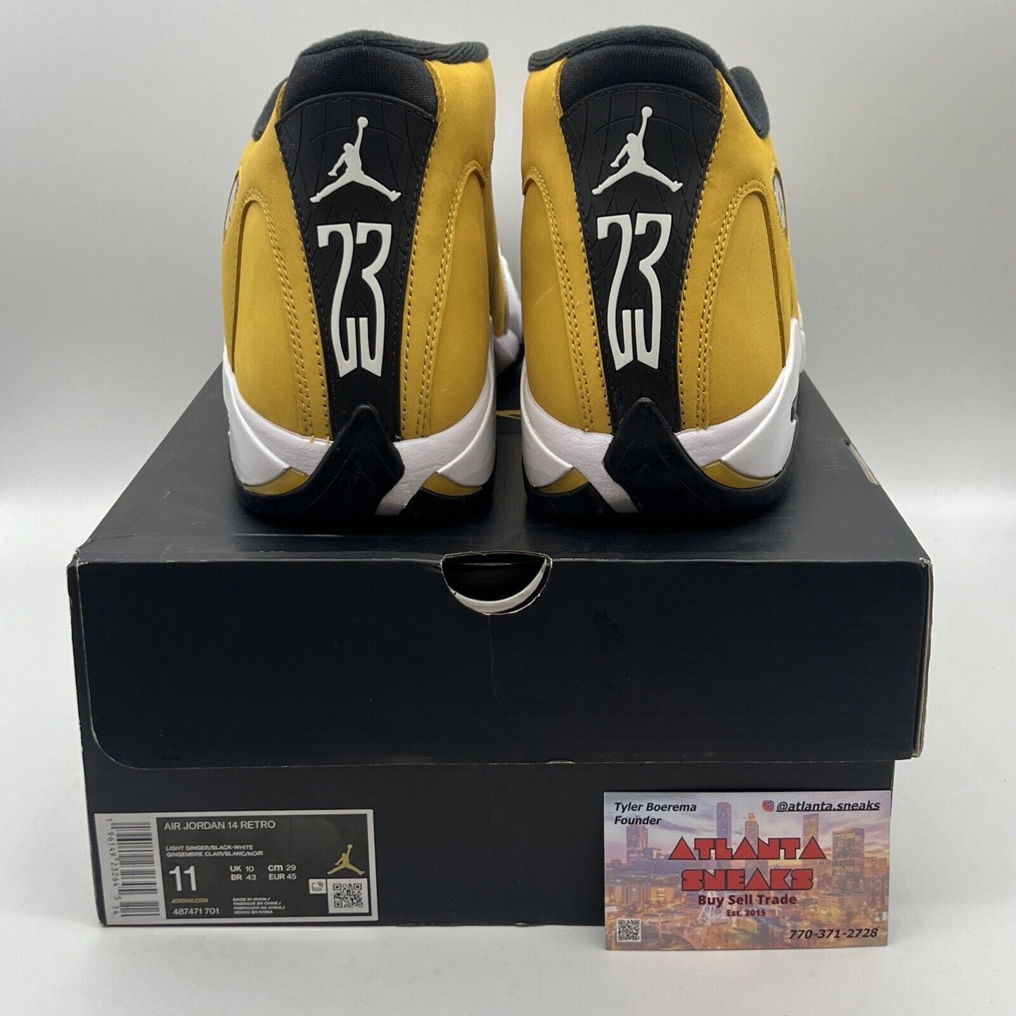 Air Jordan 14 Retro Men's Shoes Light Ginger-Black-White 487471-701 Brand New