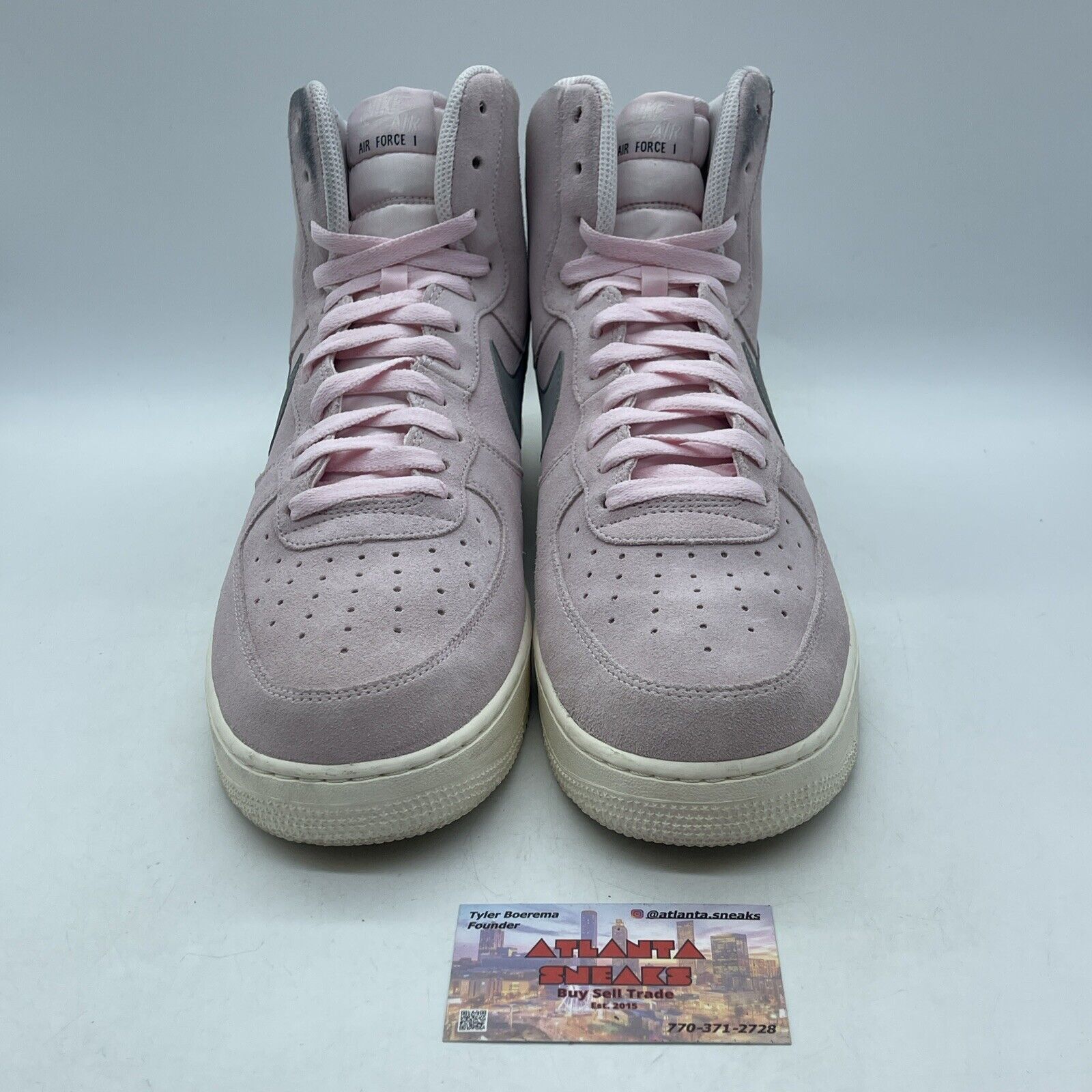 Size 12 - Nike Air Force 1 '07 High Arctic Pink Grey Suede White (315121-611)