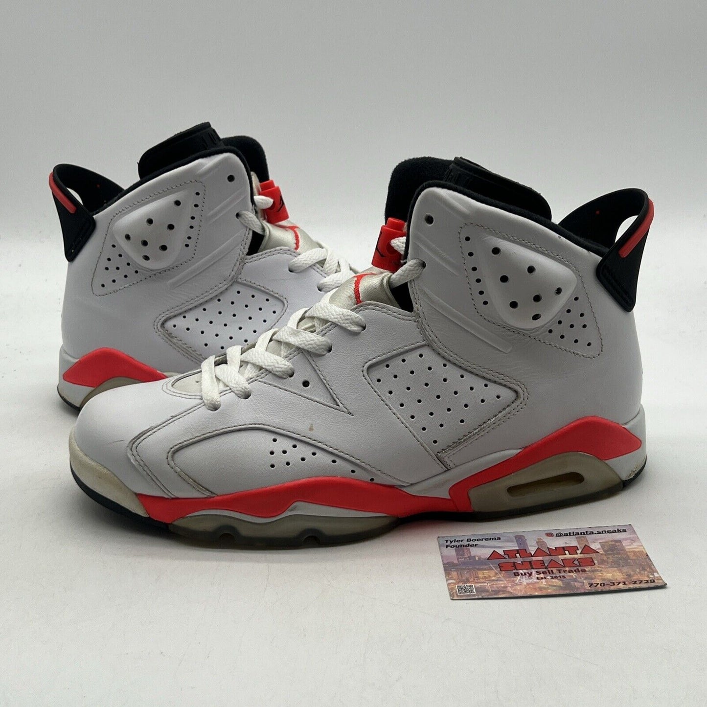 Size 8.5 - Nike Air Jordan 6 Retro Men's White Infrared Black  (384664-123)