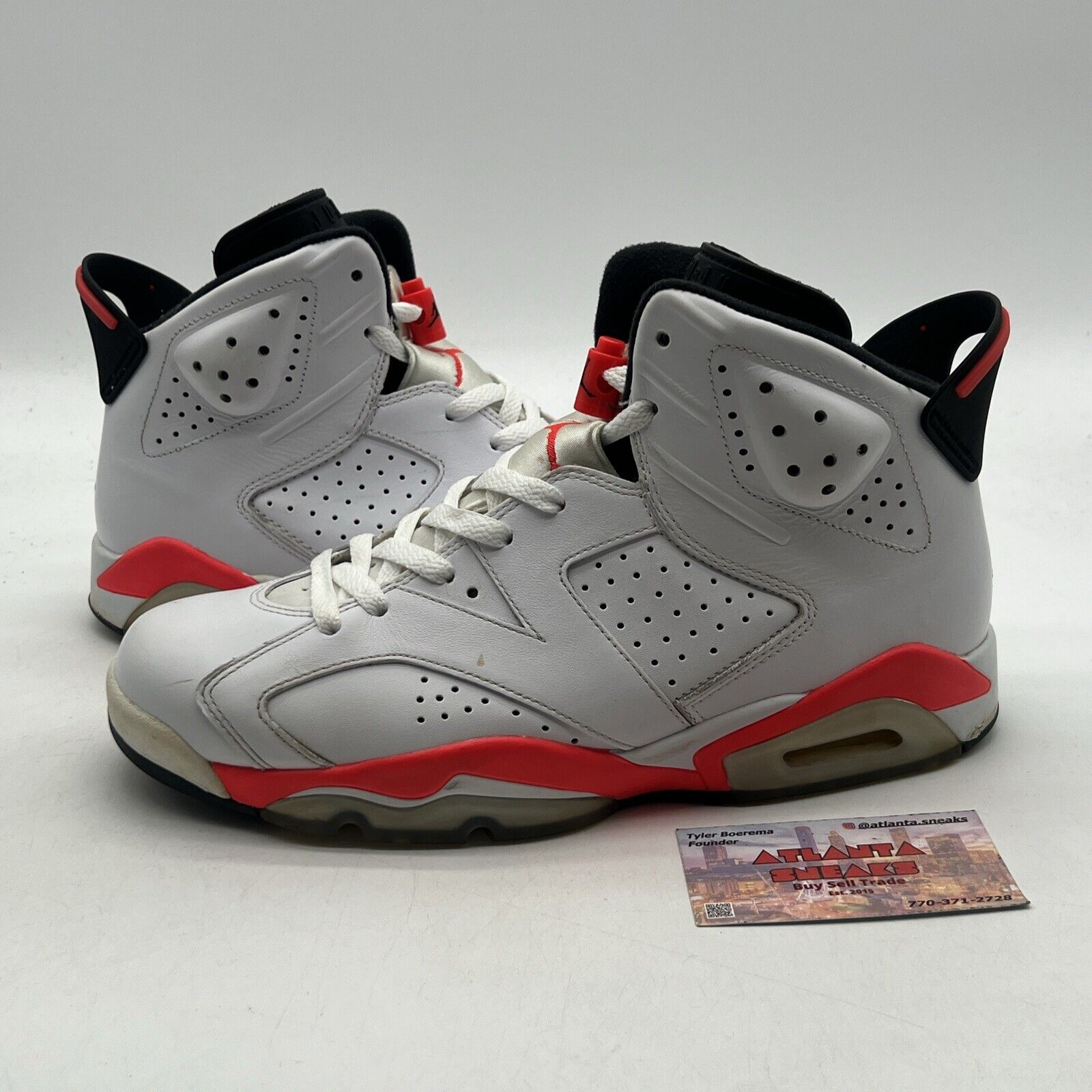 Size 8.5 - Nike Air Jordan 6 Retro Men's White Infrared Black  (384664-123)