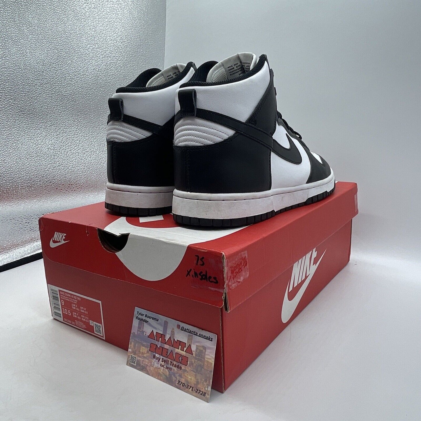 Size 9 - Nike Dunk High Black White Leather (DD1399-105)