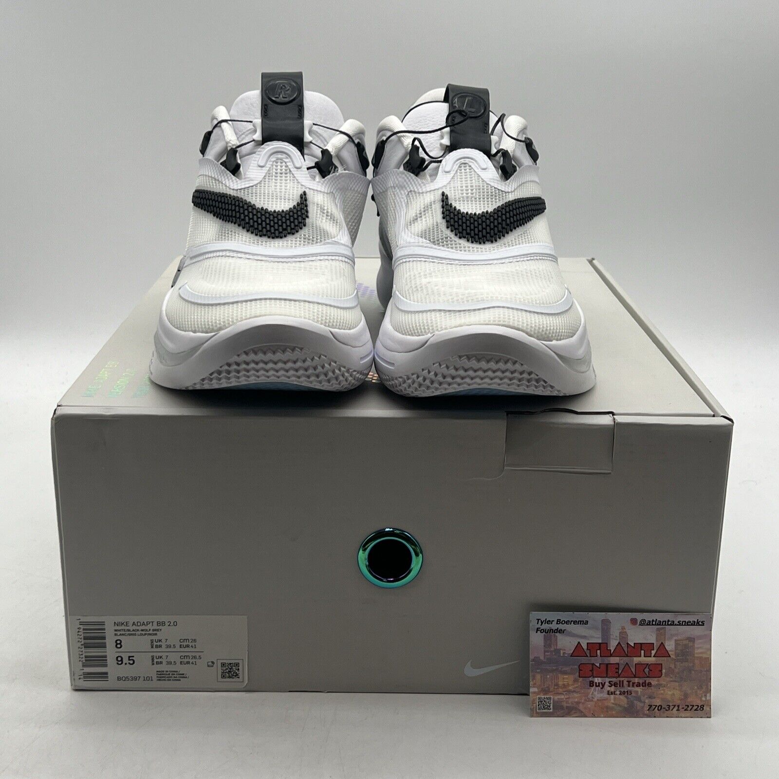 Size 8 - Nike Adapt BB 2.0 White Cement Black (BQ5397-101)