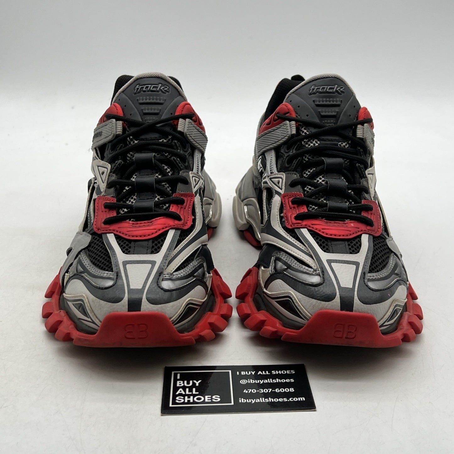 Size 10 - Balenciaga Track 2 Sneakers In Black Red Grey Polyurethane Women