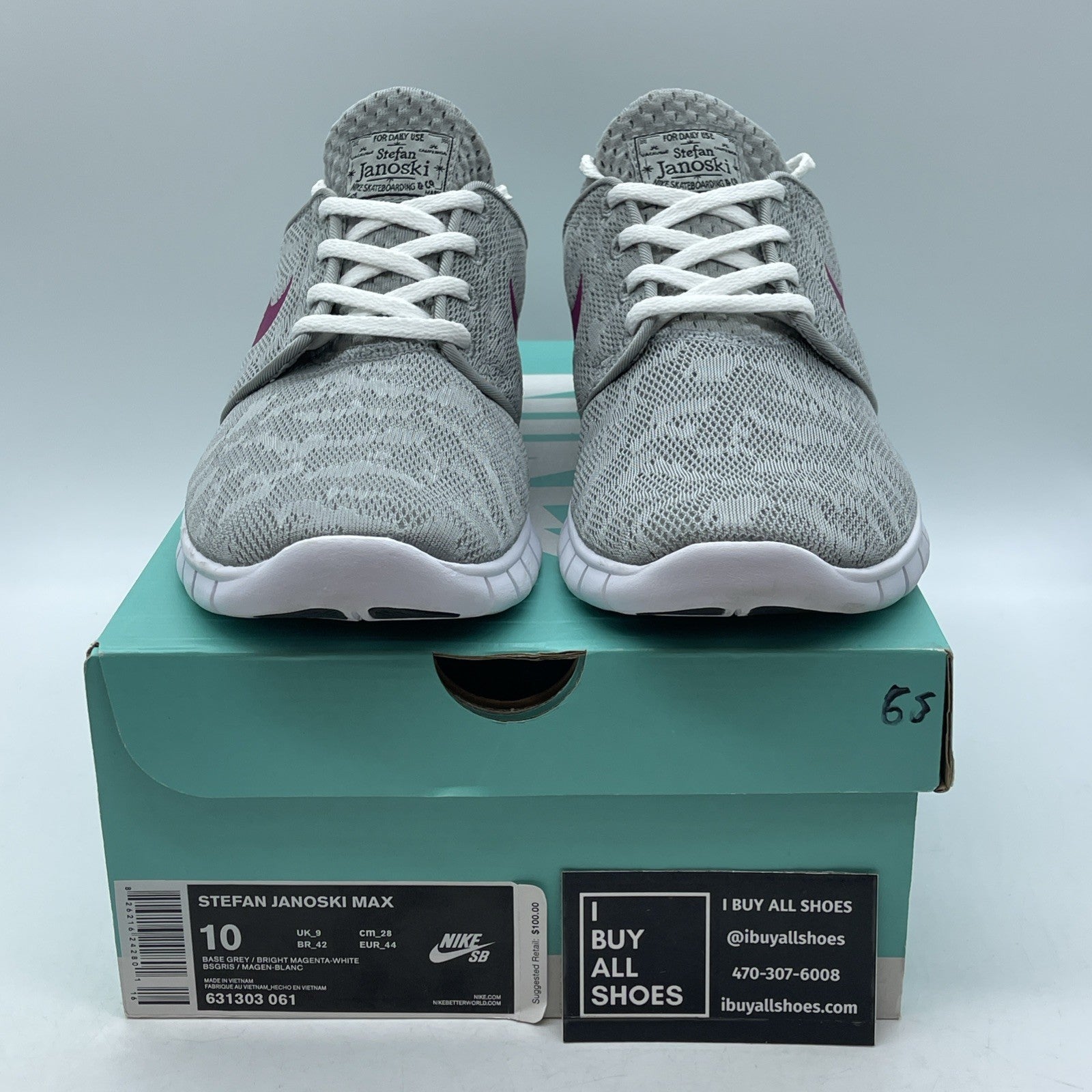 Size 10 - Nike Stefan Janoski Max Gray Purple Suede (631303-061)