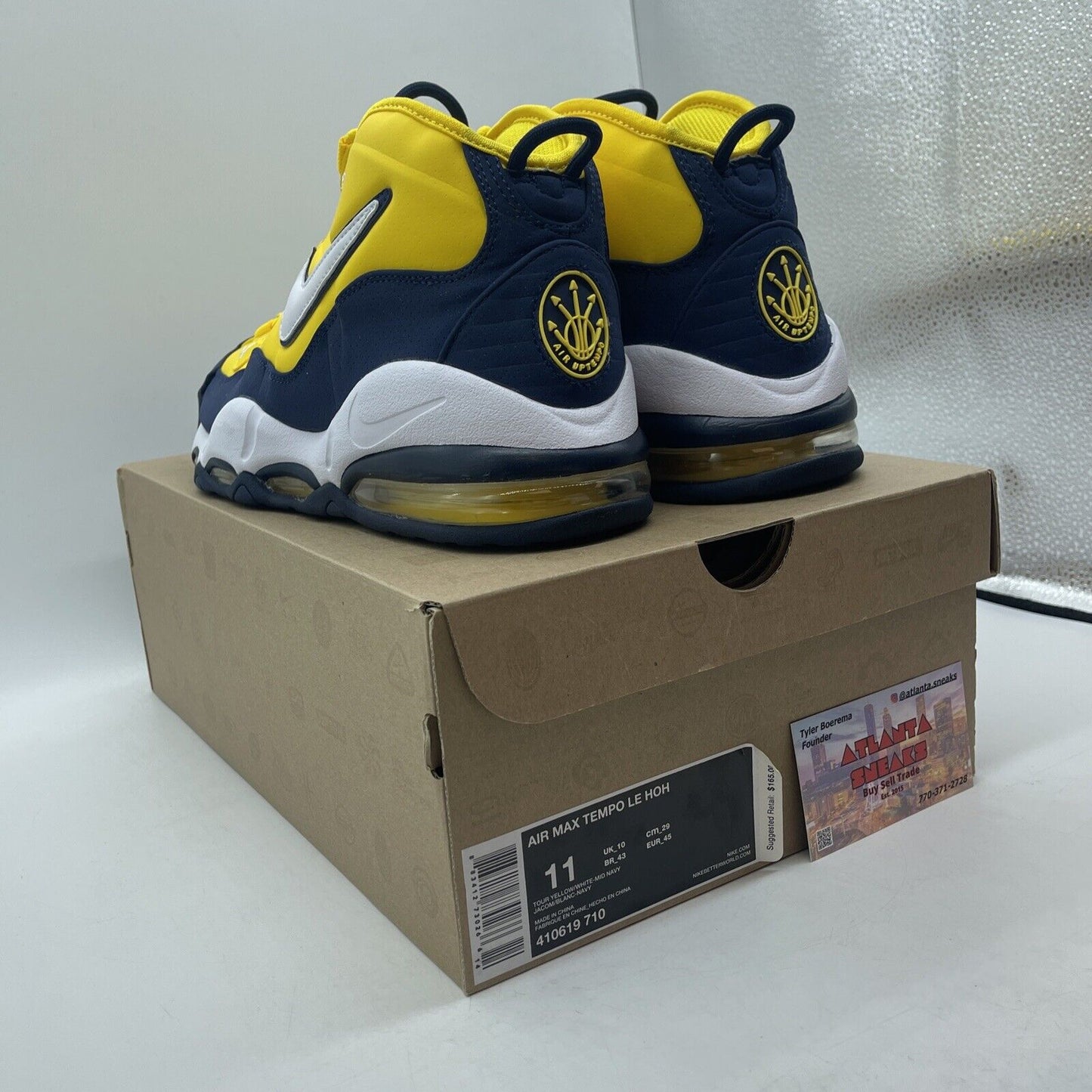 Size 11 - Nike Air Max Tempo Le Hoh Michigan White Yellow Suede (410619-710)