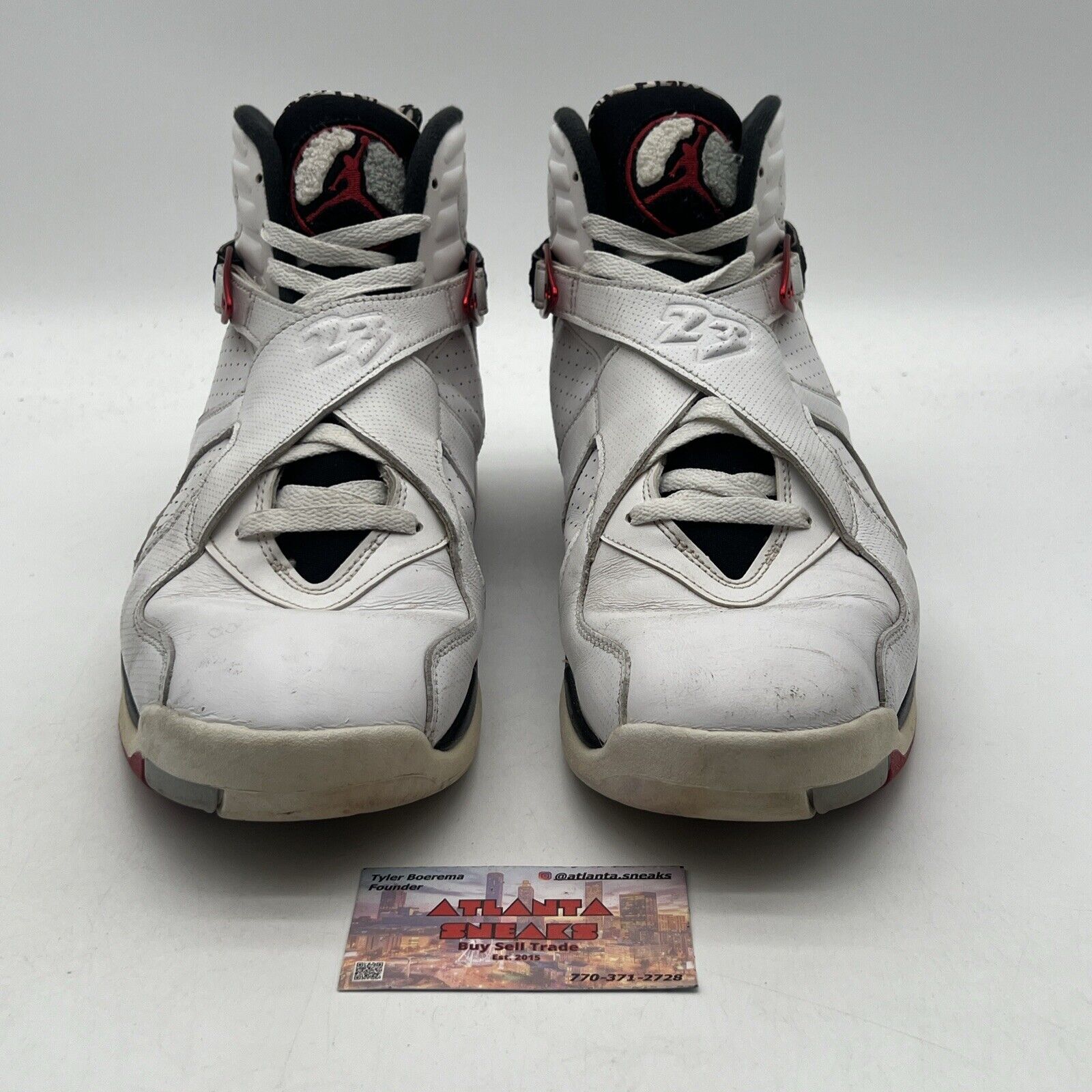 Size 13 - Air Jordan 8 Retro Alternate White Red Black Leather (305381-104)