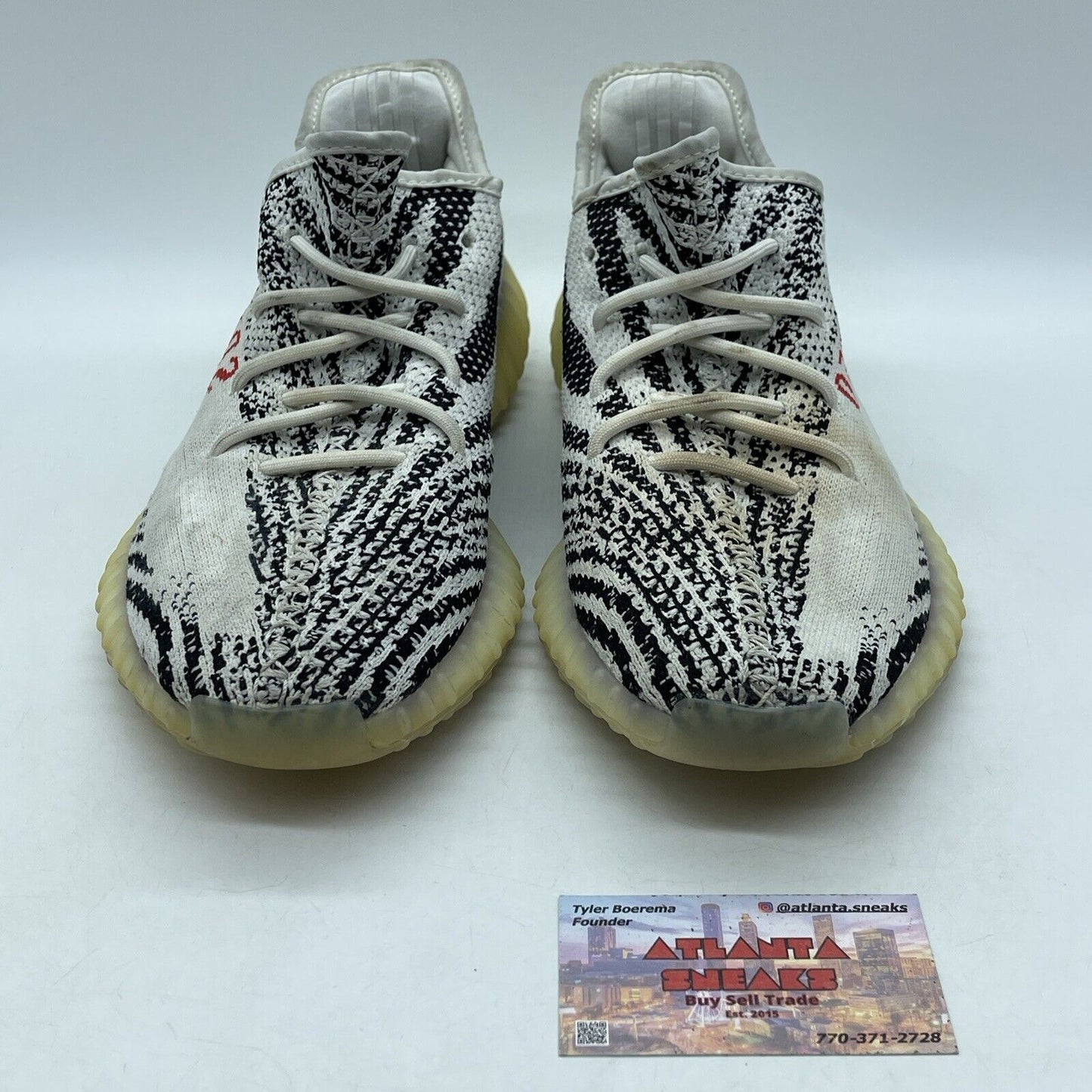 Size 11 - adidas Yeezy Boost 350 V2 Low Zebra White Black Red Suede (CP9654)