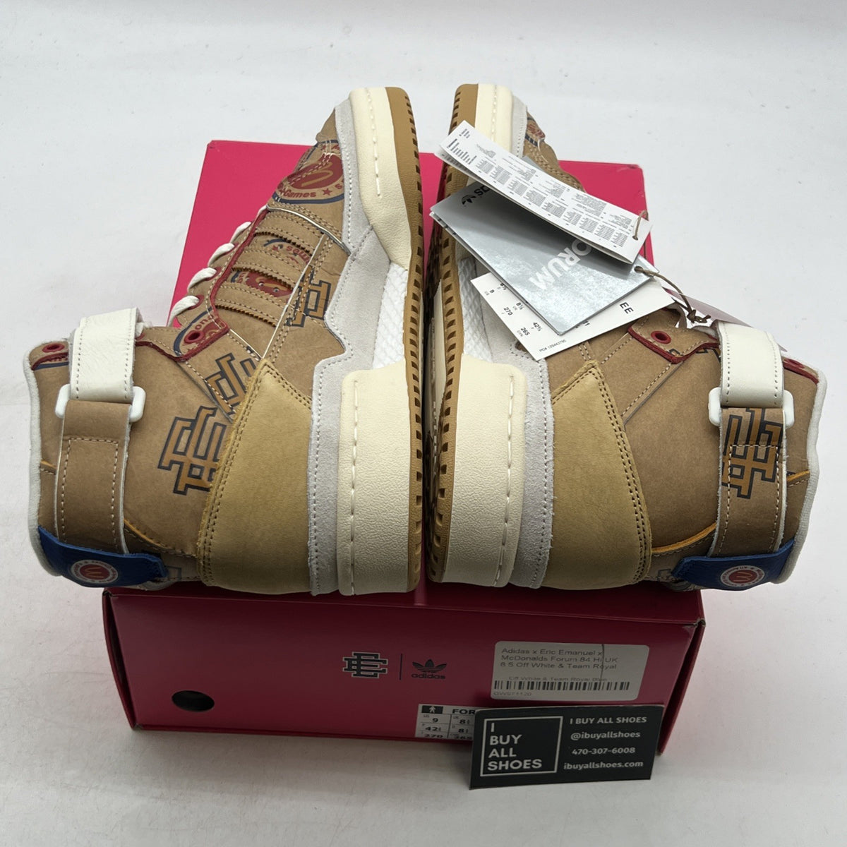 Size 9 - Adidas Eric Emanuel x Forum 84 High McDonald's All-American - Paper Bag