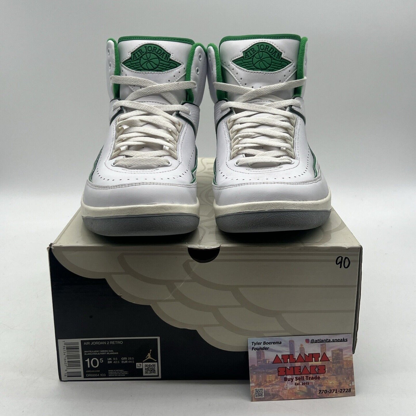 Size 10.5 - Jordan 2 Retro Lucky Green White Leather (DR8884-103)