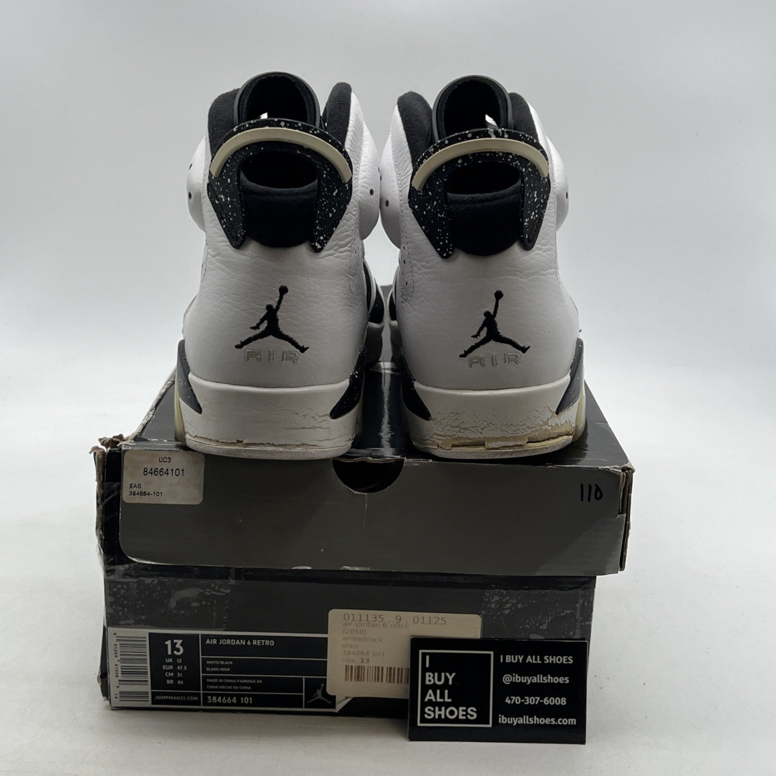 Size 13 - Air Jordan 6 Retro Oreo (384664-101)