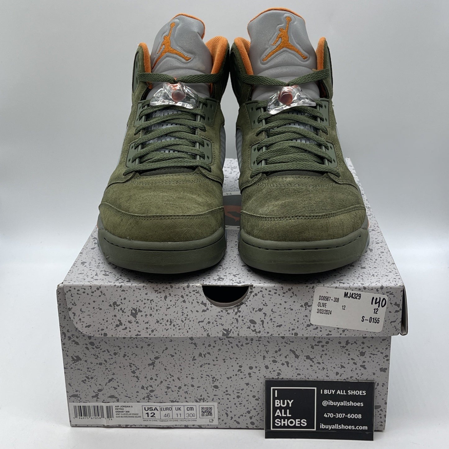 Size 12 - Air Jordan 5 Retro 2024 Olive Green Orange Suede (DD0587-308)