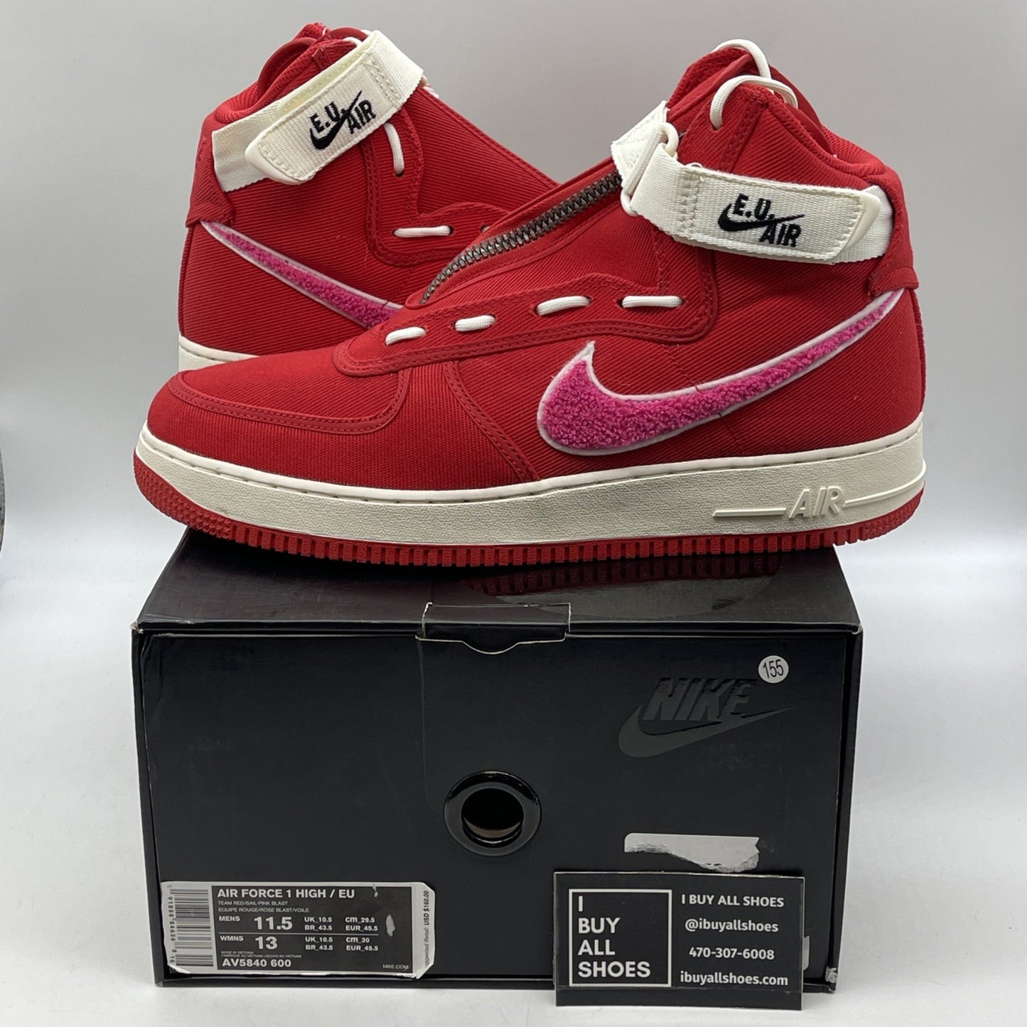 Size 11.5 - Emotionally Unavailable x Nike Air Force 1 High Heart (AV5840-600)