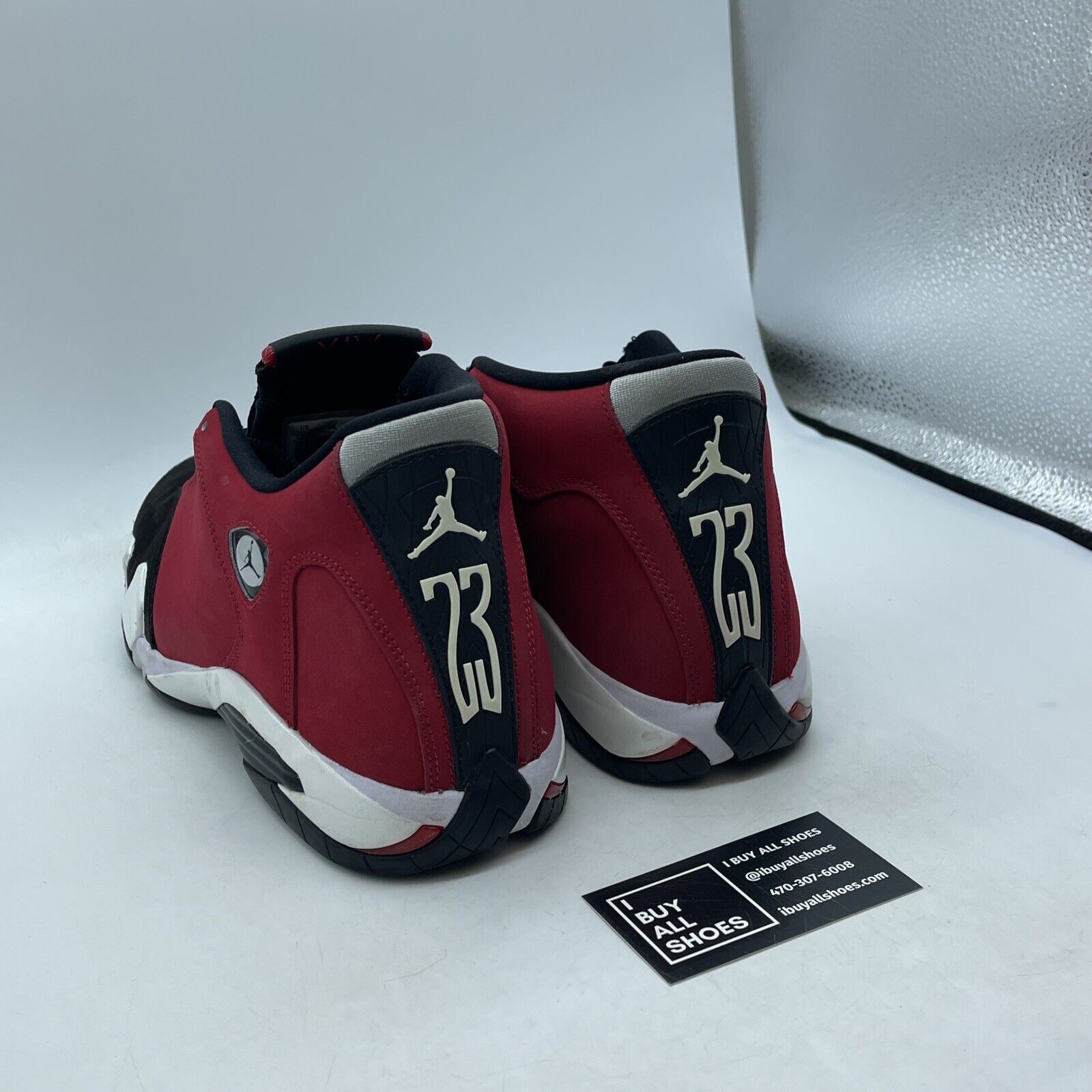 Size 10.5 - Air Jordan 14 Retro Gym Red White Black Suede Leather (487471-006)