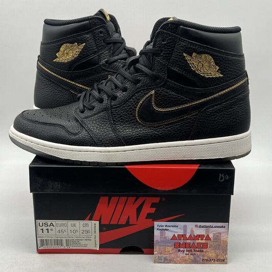 Size 11.5 - Air Jordan 1 Retro OG High City of Flight Black Gold White 555088031