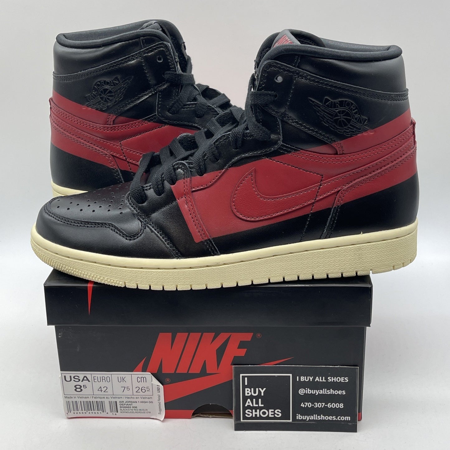 Size 8.5 - Air Jordan 1 Retro OG High Couture Red Black Leather (BQ6682-006)