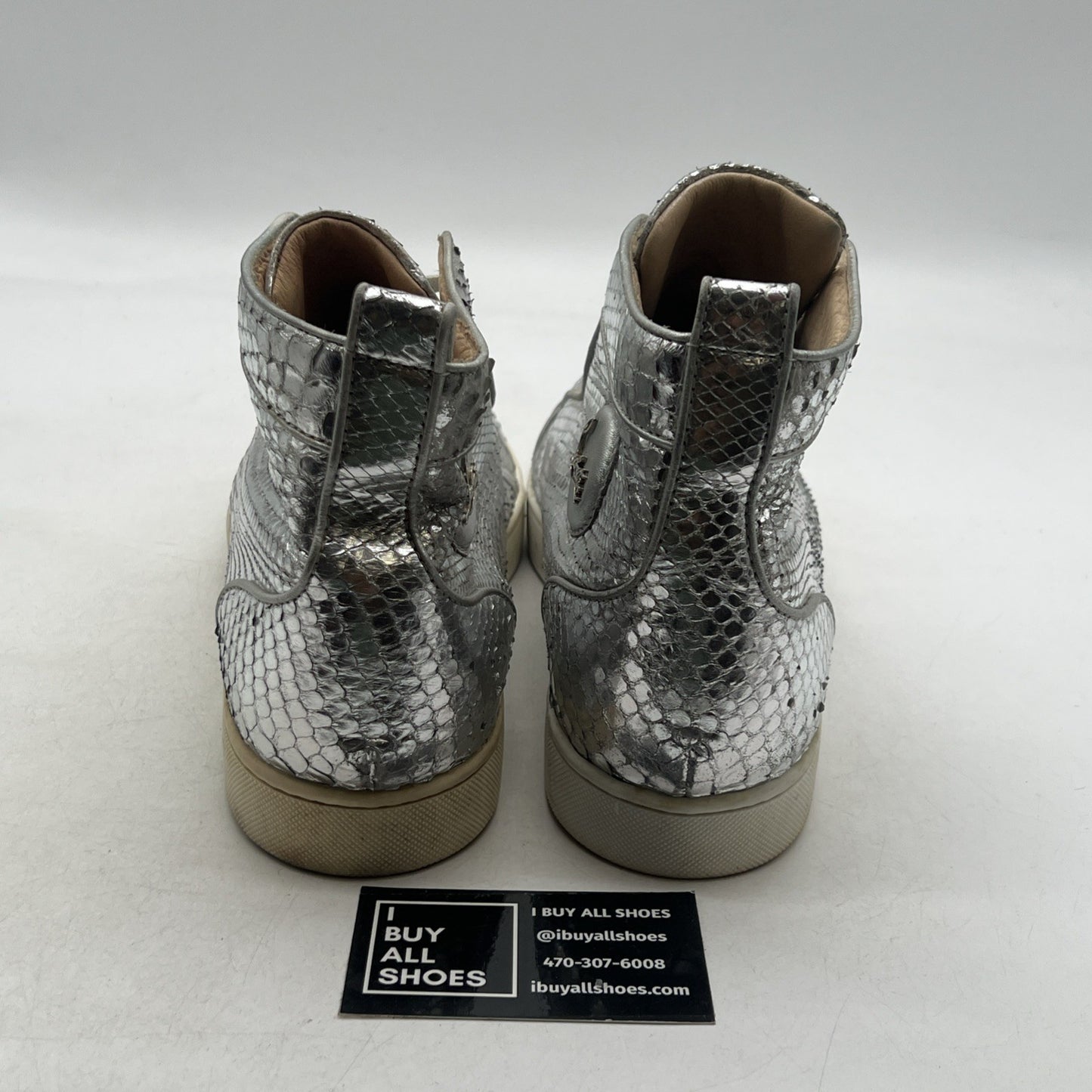 Size 46 - Christian Louboutin Silver Leather Rantus Orlato Sneakers