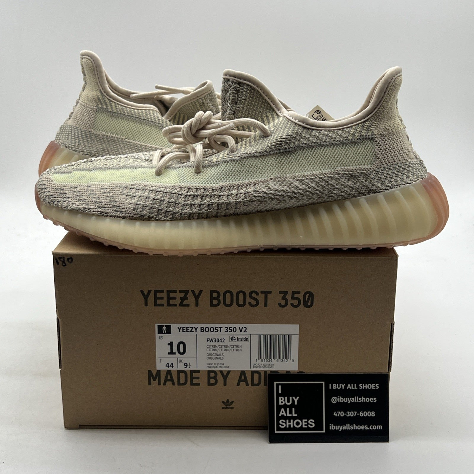 Size 10 - Yeezy Boost 350 V2 Citrin Non-Reflective (FW3042)