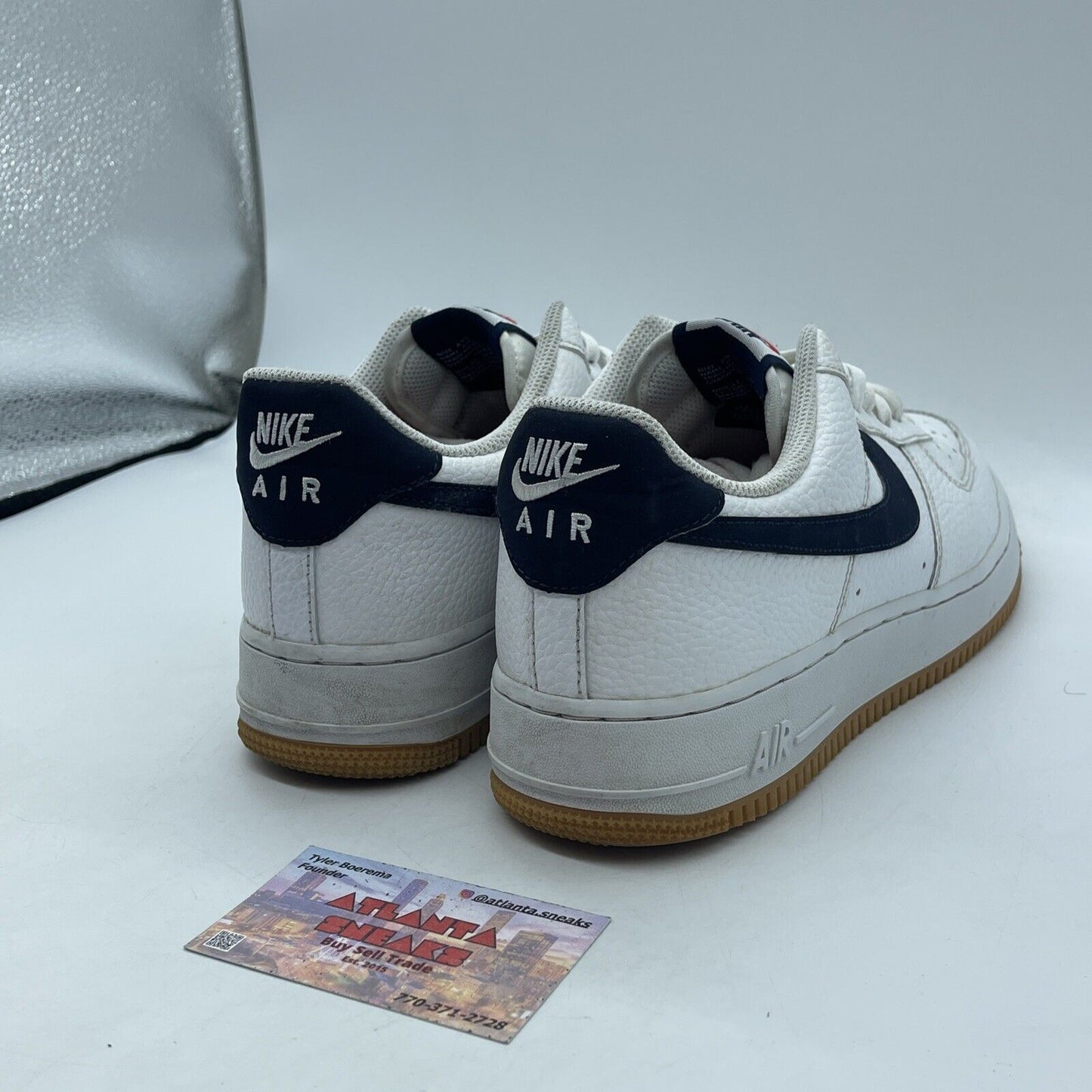 Size 9 - Nike Air Force 1 Low Obsidian Gum Blue Red White Leather (CI0057-100)