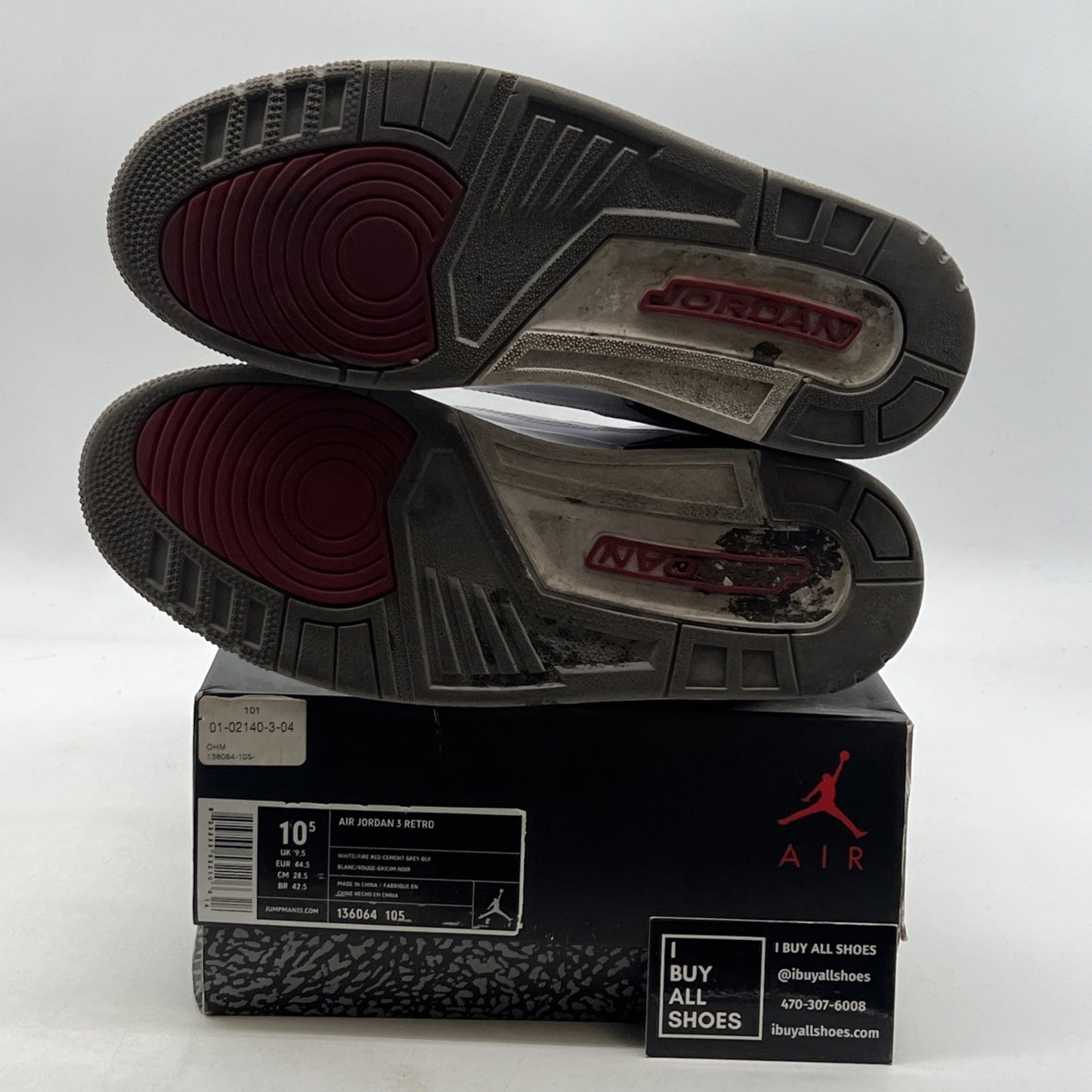 Size 10.5 - Air Jordan 3 Retro Mid White Cement Reimagined (136064-105)
