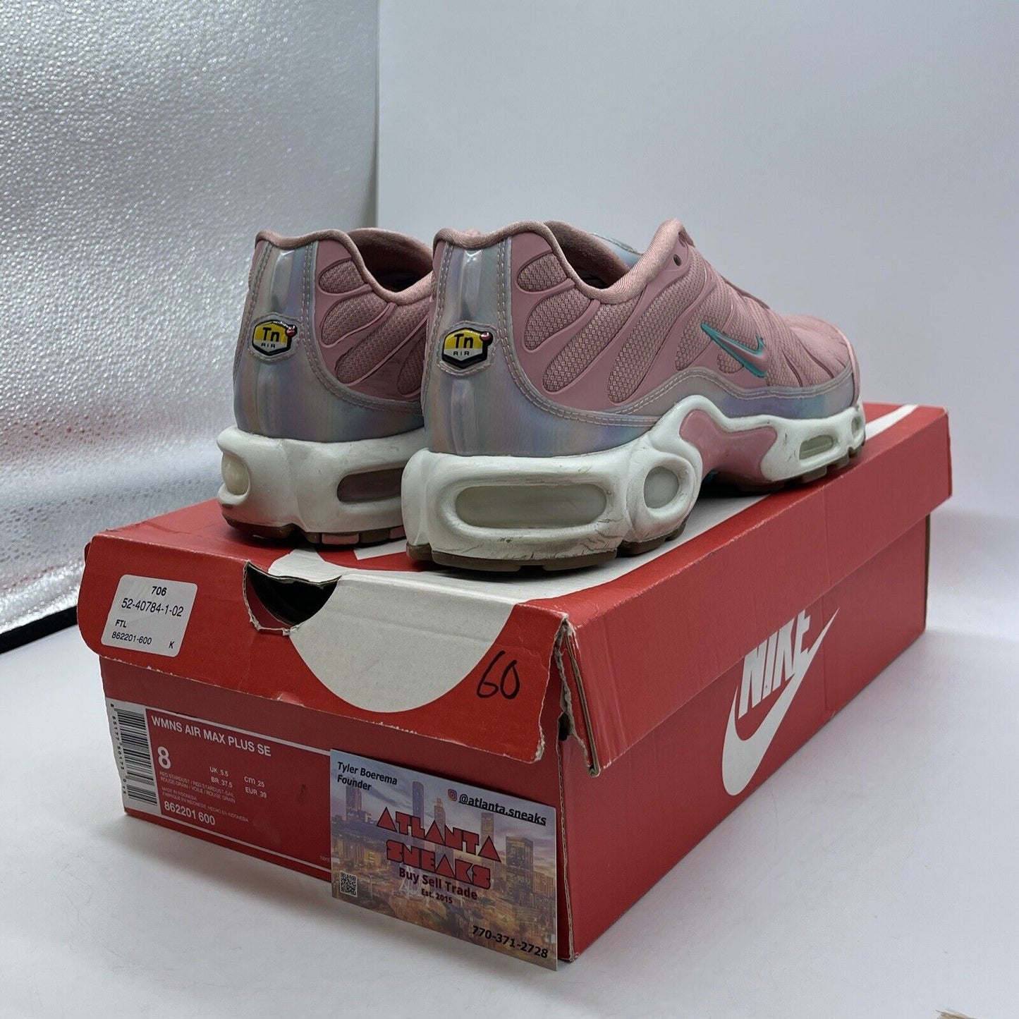 Size 8W - Nike Air Max Plus SE Red Stardust Pink White Blue (862201-600)