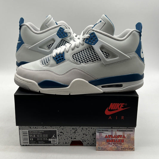 Size 11.5 - Air Jordan 4 Retro 2024 Military Blue White Leather  (FV5029-141)