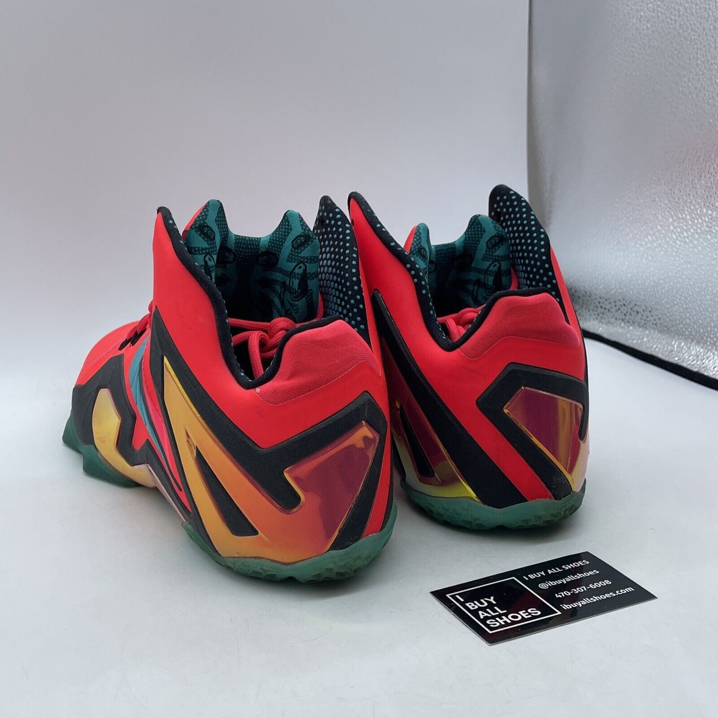 Size 13 - Nike LeBron 11 Elite Hero Pack Red  Blue Black Suede (642846-600)