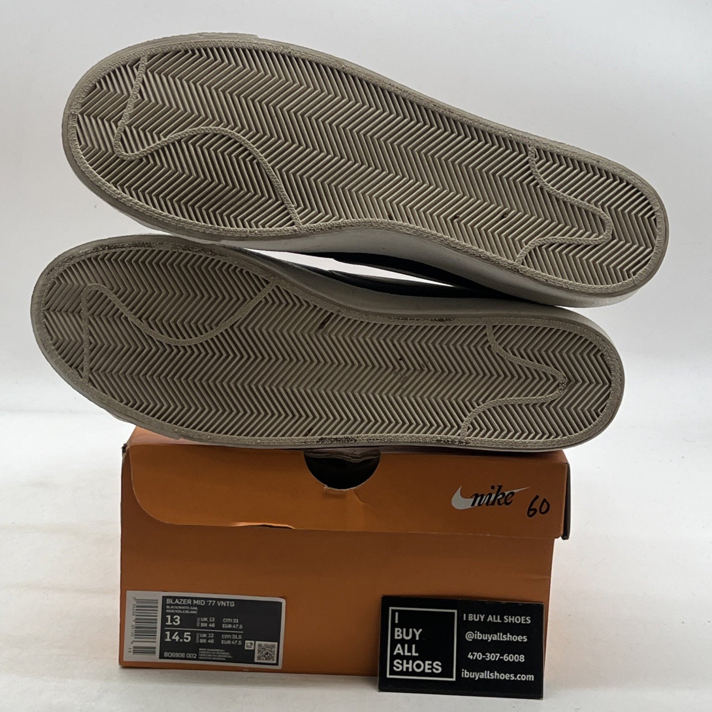Size 13 - Nike Blazer '77 Vintage Mid Black Sail (BQ8606-002)