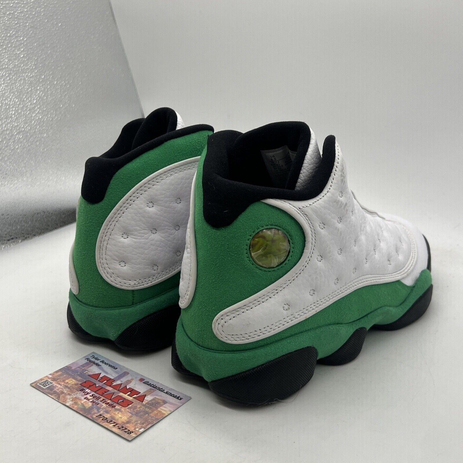 Size 8.5 - Jordan 13 Retro Lucky Green 2020 - White Green Leather (DB6537-113)