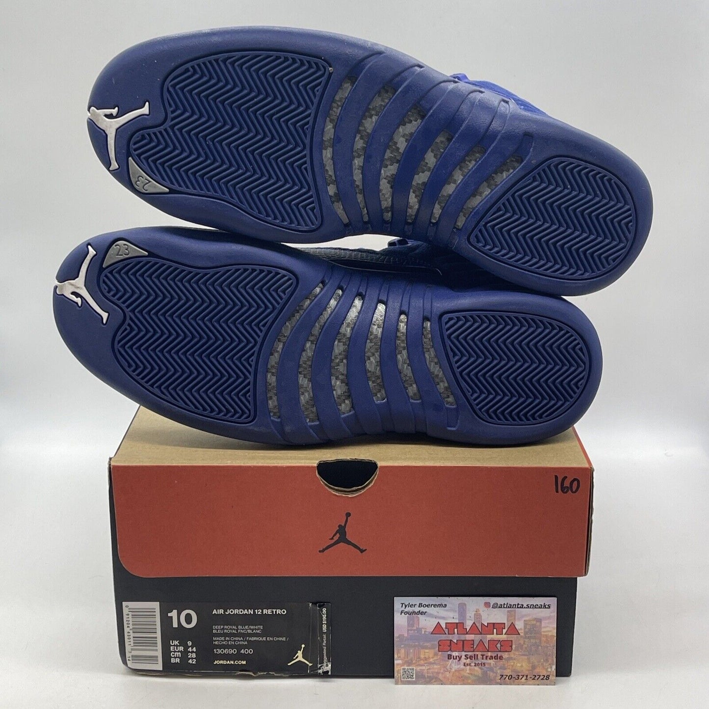 Size 10 - Air Jordan 12 Retro Deep Royal Silver Blue Suede Leather (130690-400)