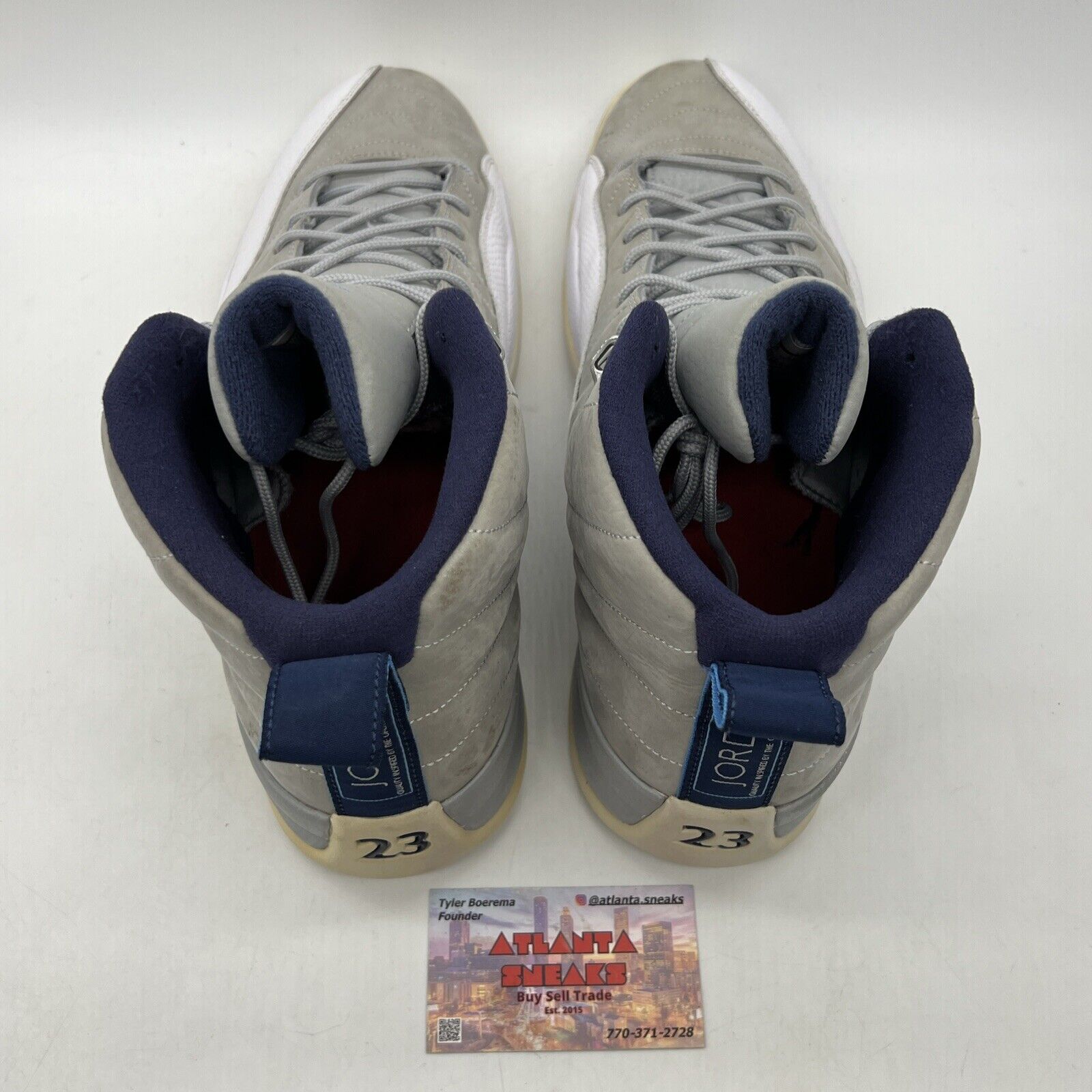 Size 14 - Air Jordan 12 Retro Grey University Blue Suede Leather (130690-007)