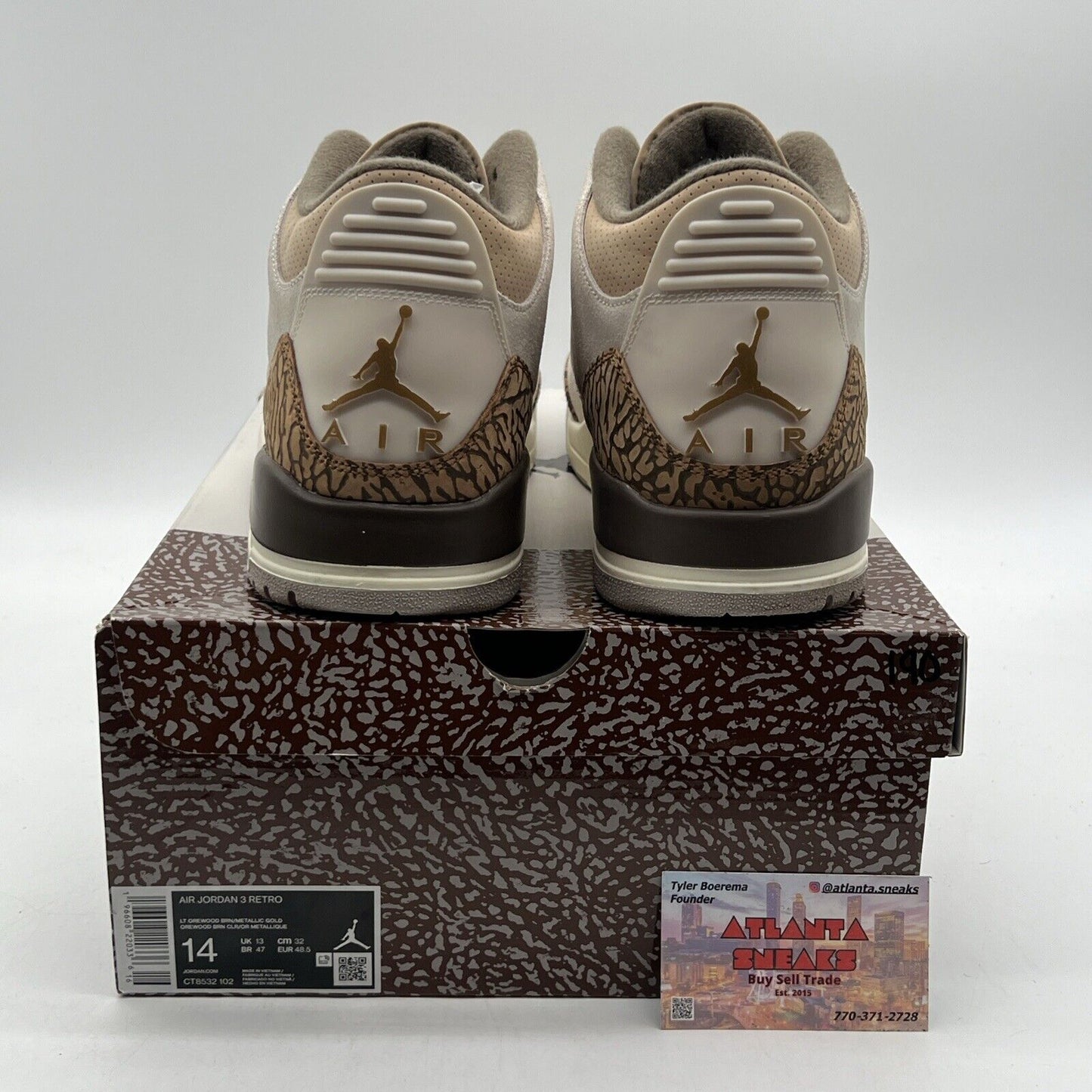 Size 14 - Jordan 3 Retro Low Palomino Brown Tan Suede (CT8532-102)