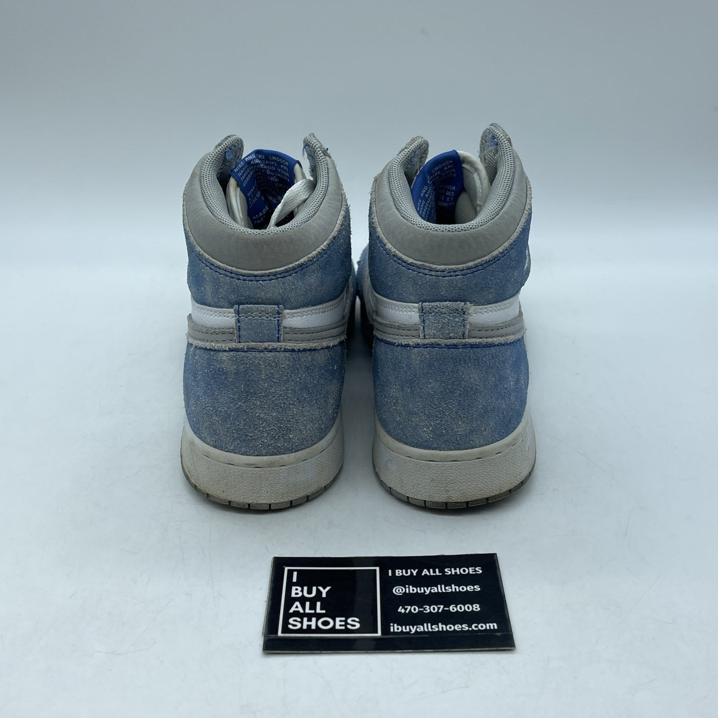 Size 5Y (GS) - Jordan 1 Retro OG High Hyper Royal Grey Suede (575441-402)