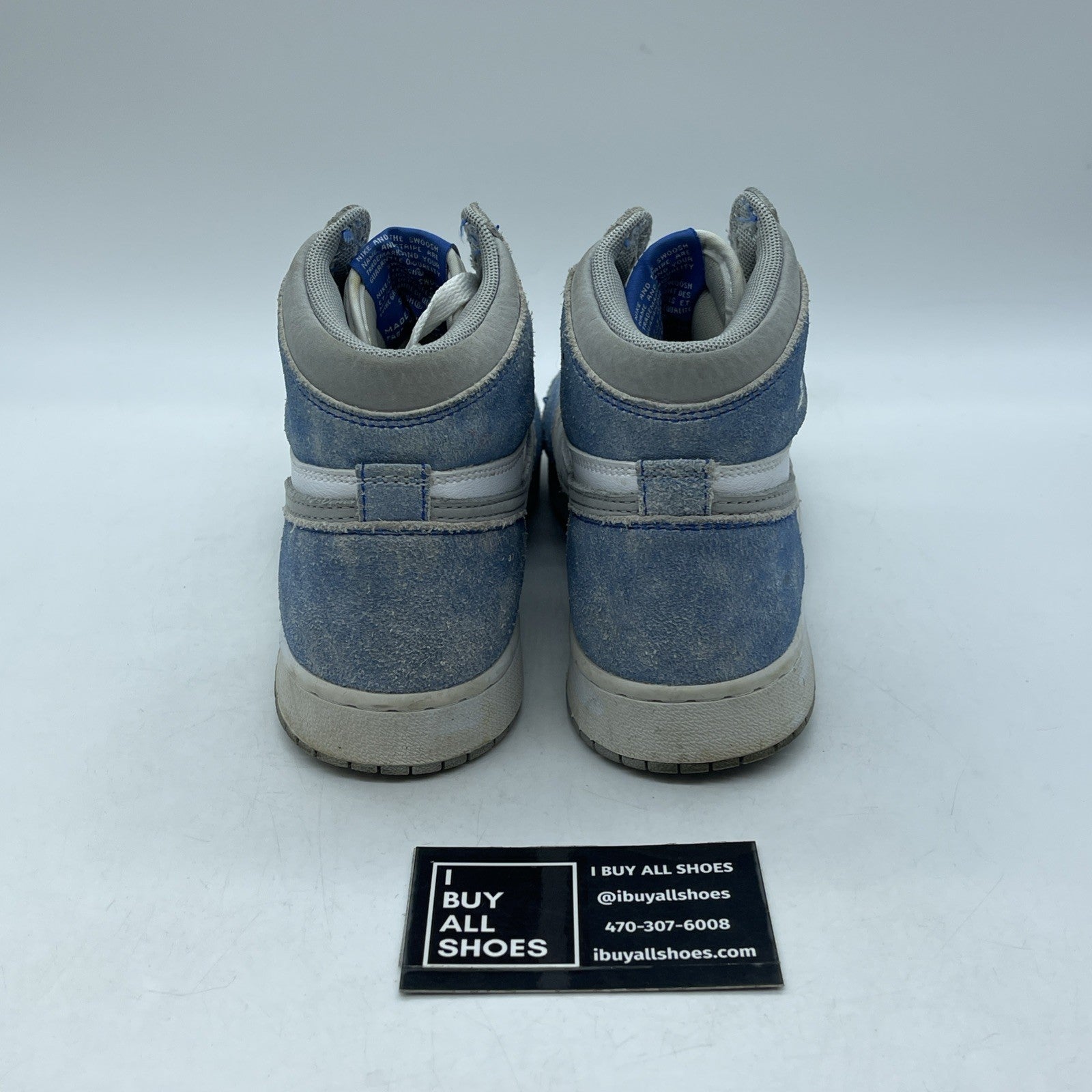 Size 5Y (GS) - Jordan 1 Retro OG High Hyper Royal Grey Suede (575441-402)