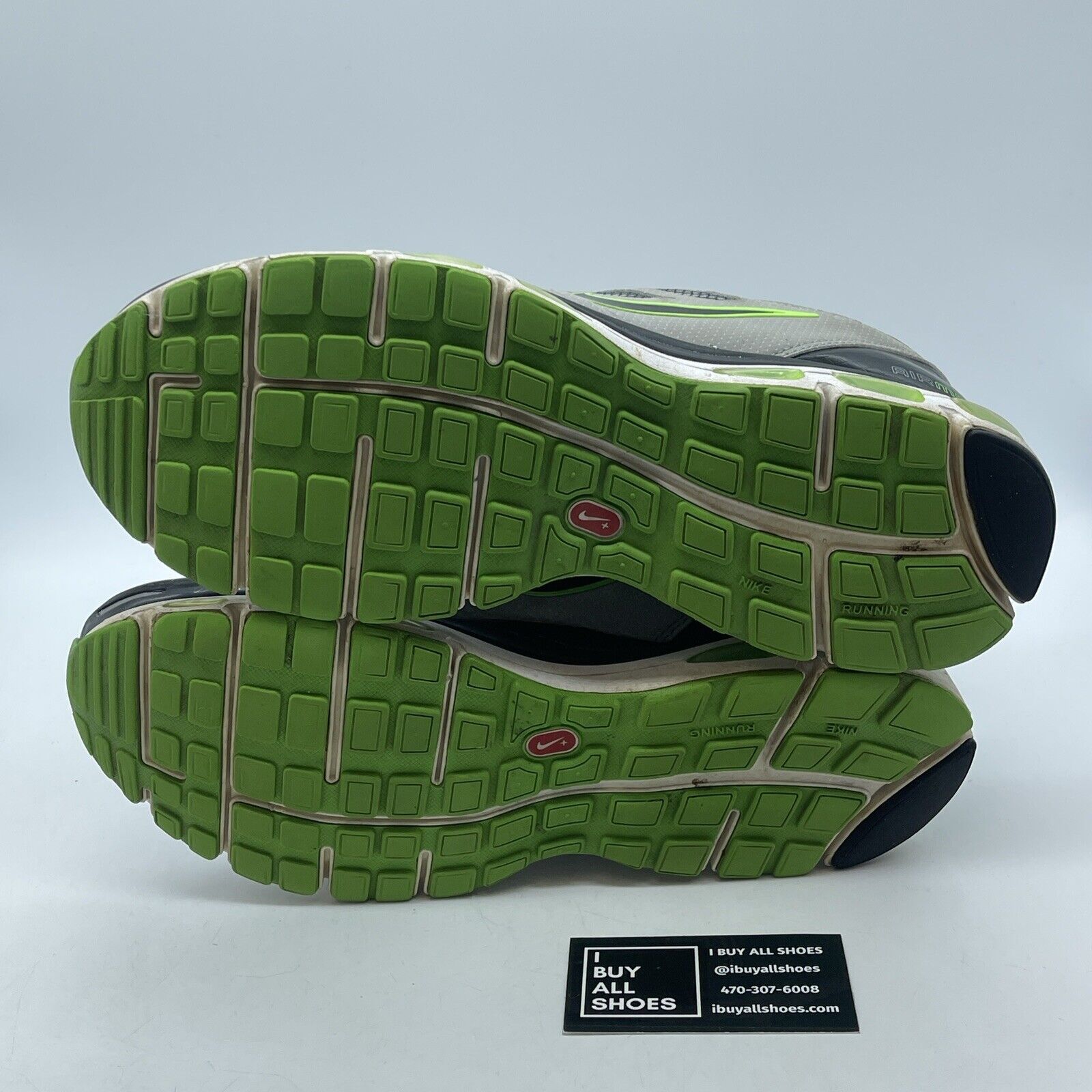 Size 10.5 - Nike Air Max Tailwind+ 2 Grey Neon Green Grey Black (386405-003)