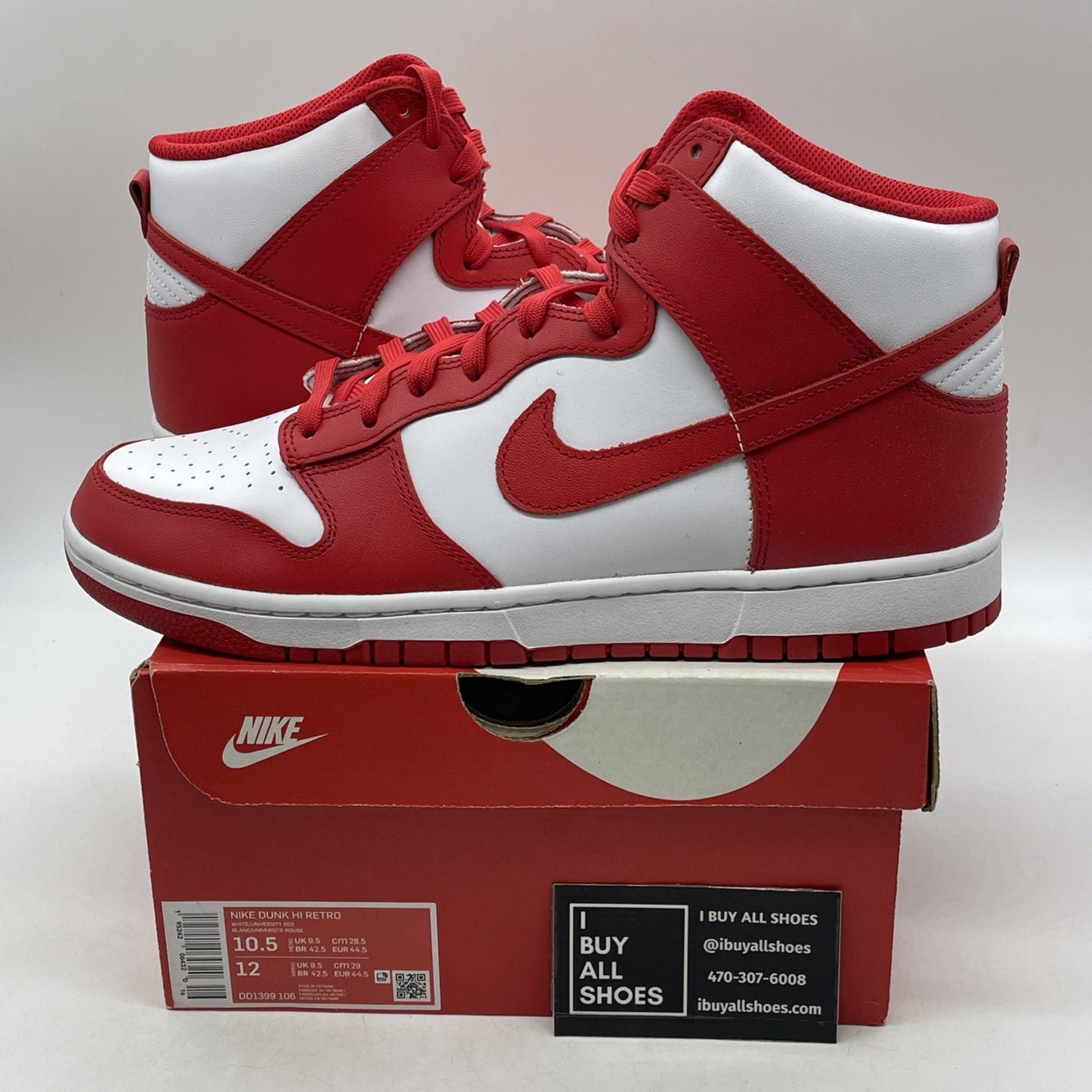 Size 10.5 - Nike Dunk High Championship Red (DD1399-106)