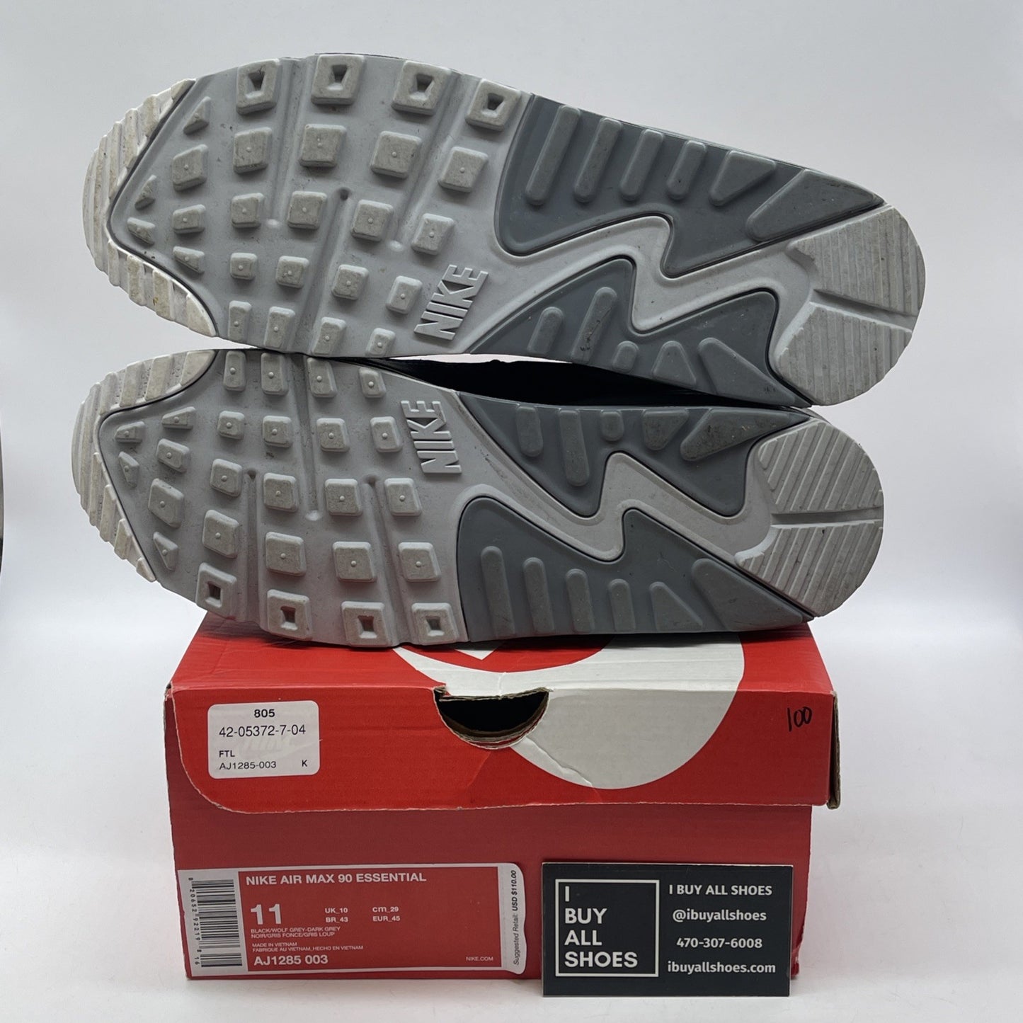 Size 11 - Nike Air Max 90 Essential Black White