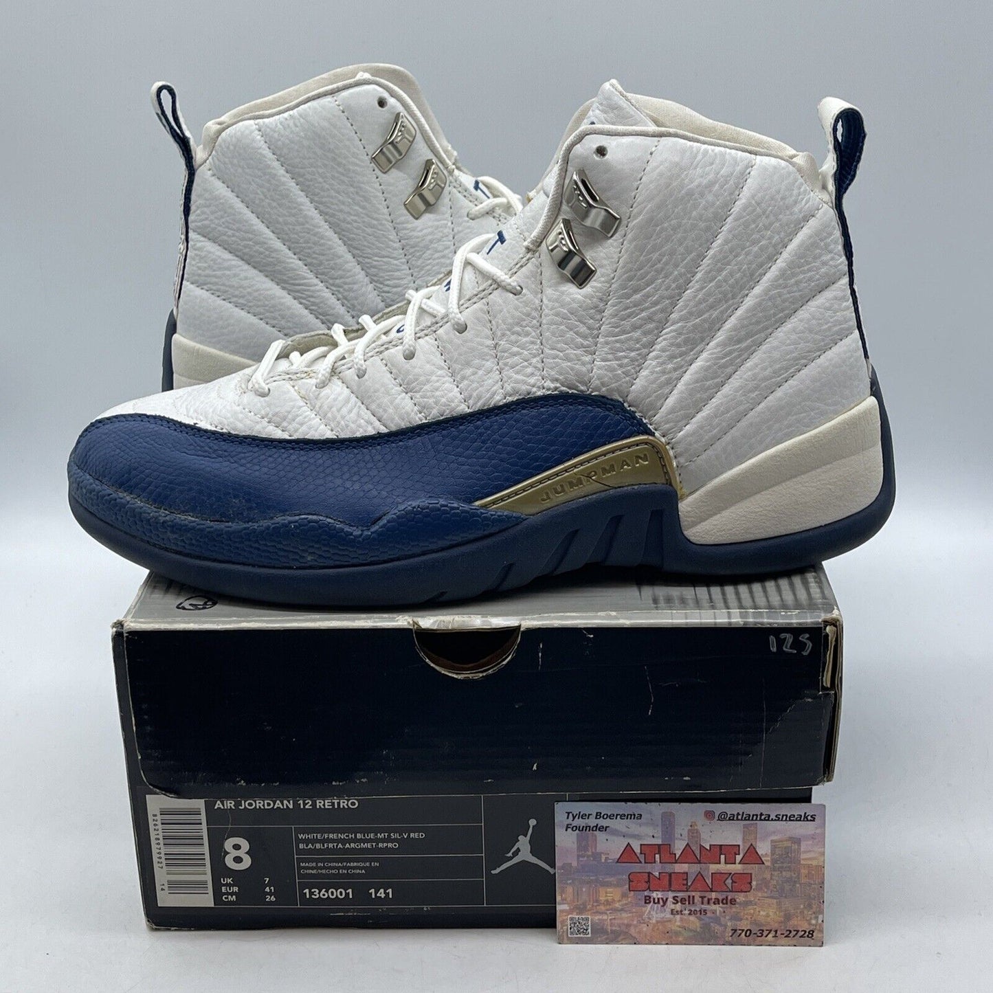 Size 8 - Air Jordan 12 Retro 2004 French Blue White Leather (136001-141)