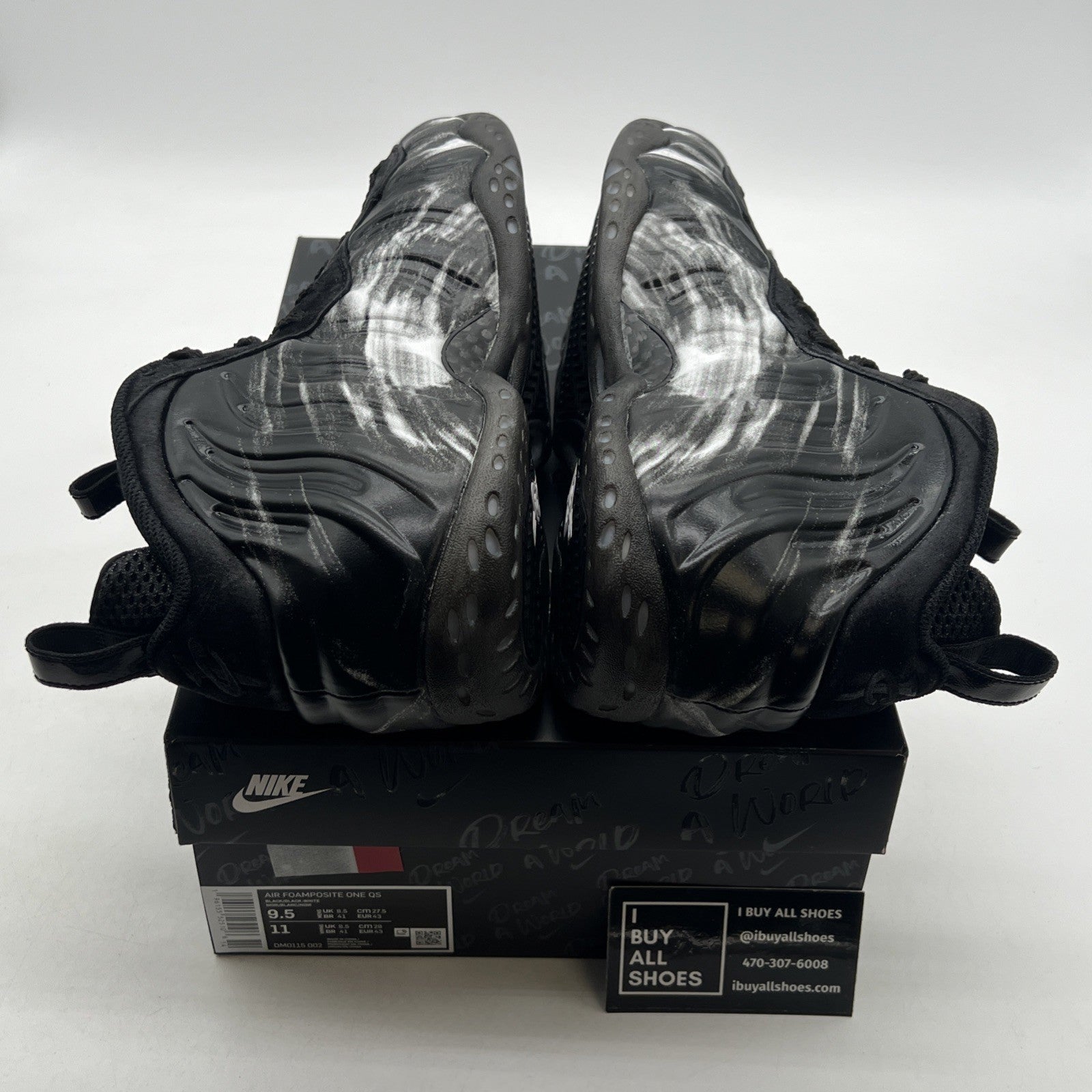 Size 9.5 - Nike Air Foamposite One QS Dream A World - Black (DM0115-002)