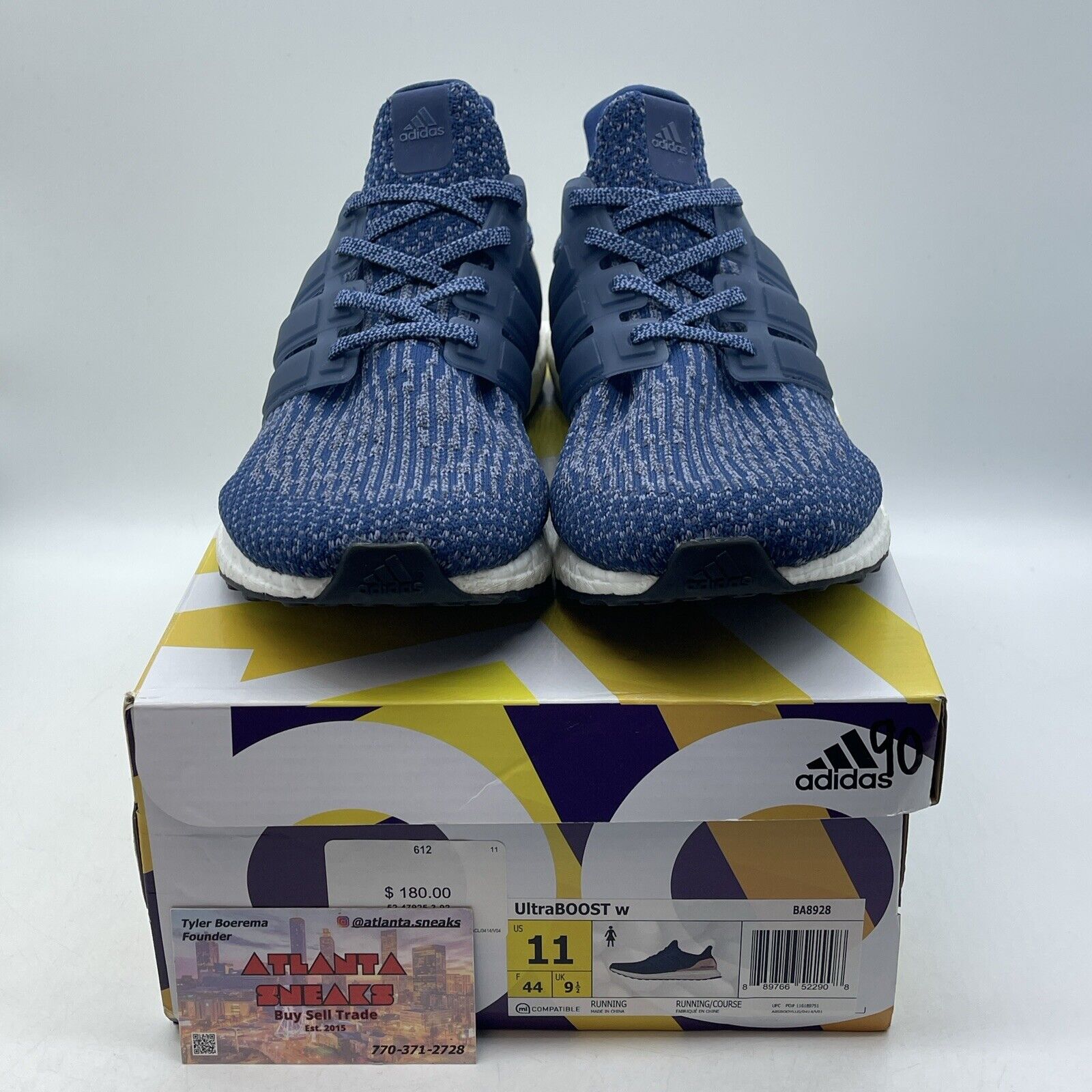 Size 11W - adidas UltraBoost 3.0 Mystery Blue White Gray (BA8928)