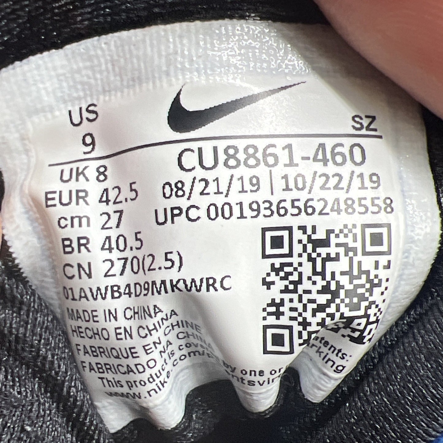 Size 9 - Nike Air Max 1 Premium EP Longevity (CU8861-460)