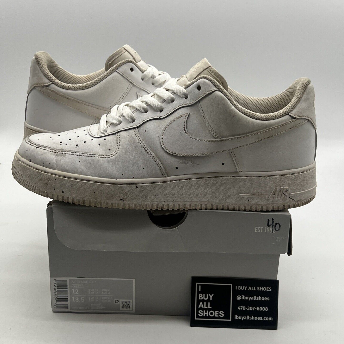 Size 12 - Nike Air Force 1 '07 Low Triple White (CW2288-111)