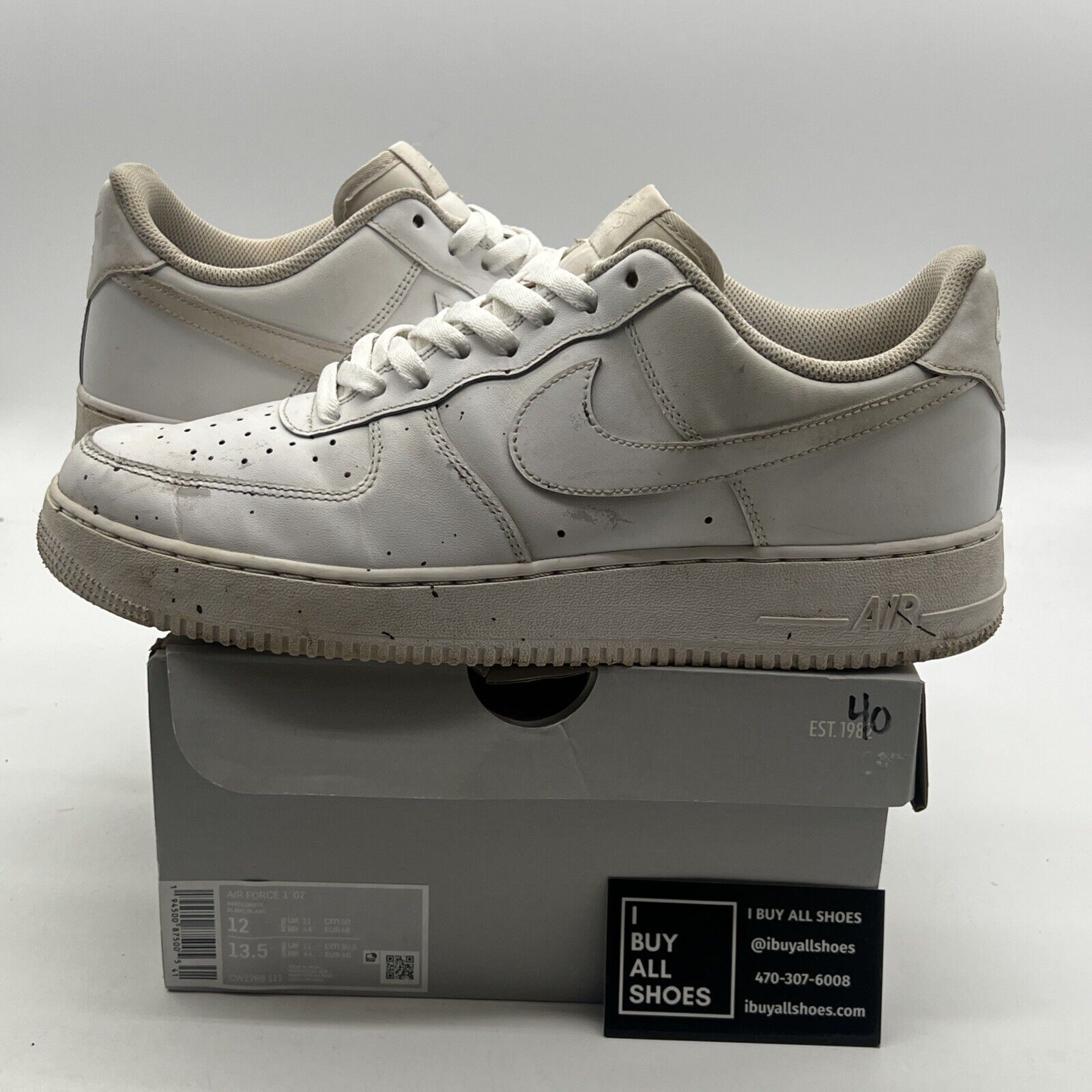 Size 12 - Nike Air Force 1 '07 Low Triple White (CW2288-111)