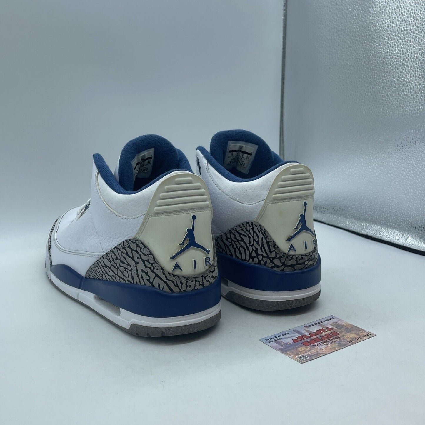 Size 12 - Air Jordan 3 Retro True Blue Grey Suede White Leather (136064-104)