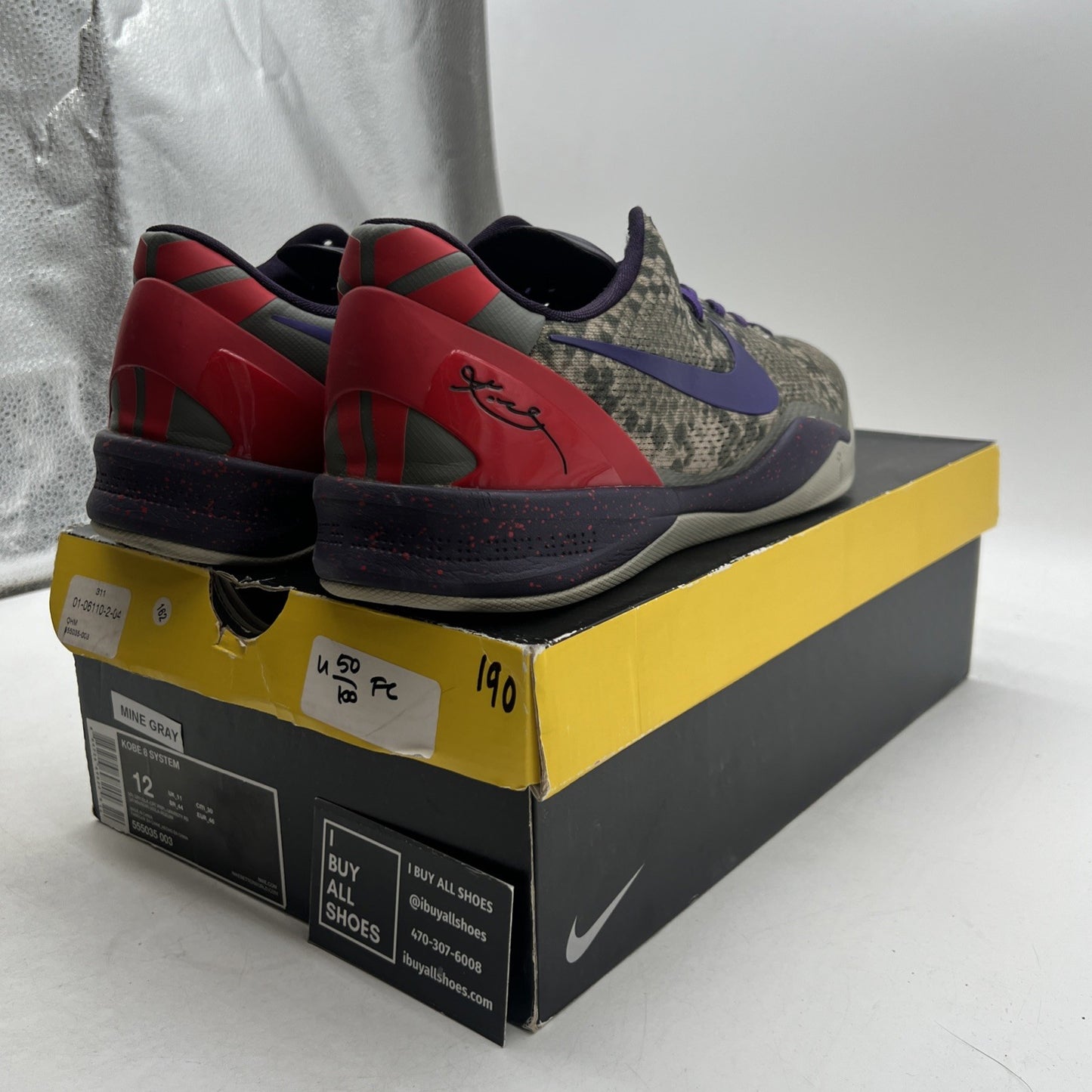 Size 12 - Nike Kobe 8 Mine Grey (555035-003)