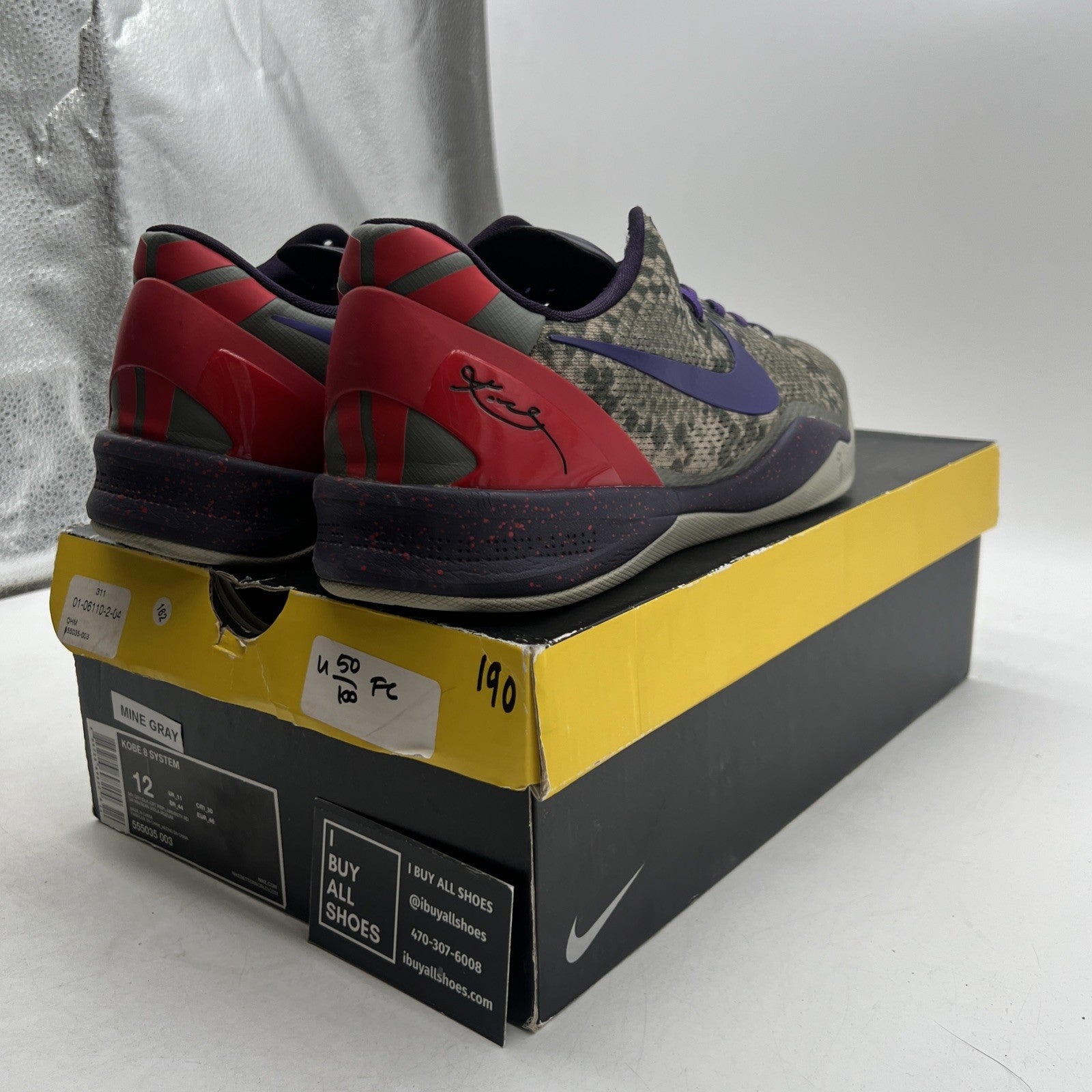 Size 12 - Nike Kobe 8 Mine Grey (555035-003)