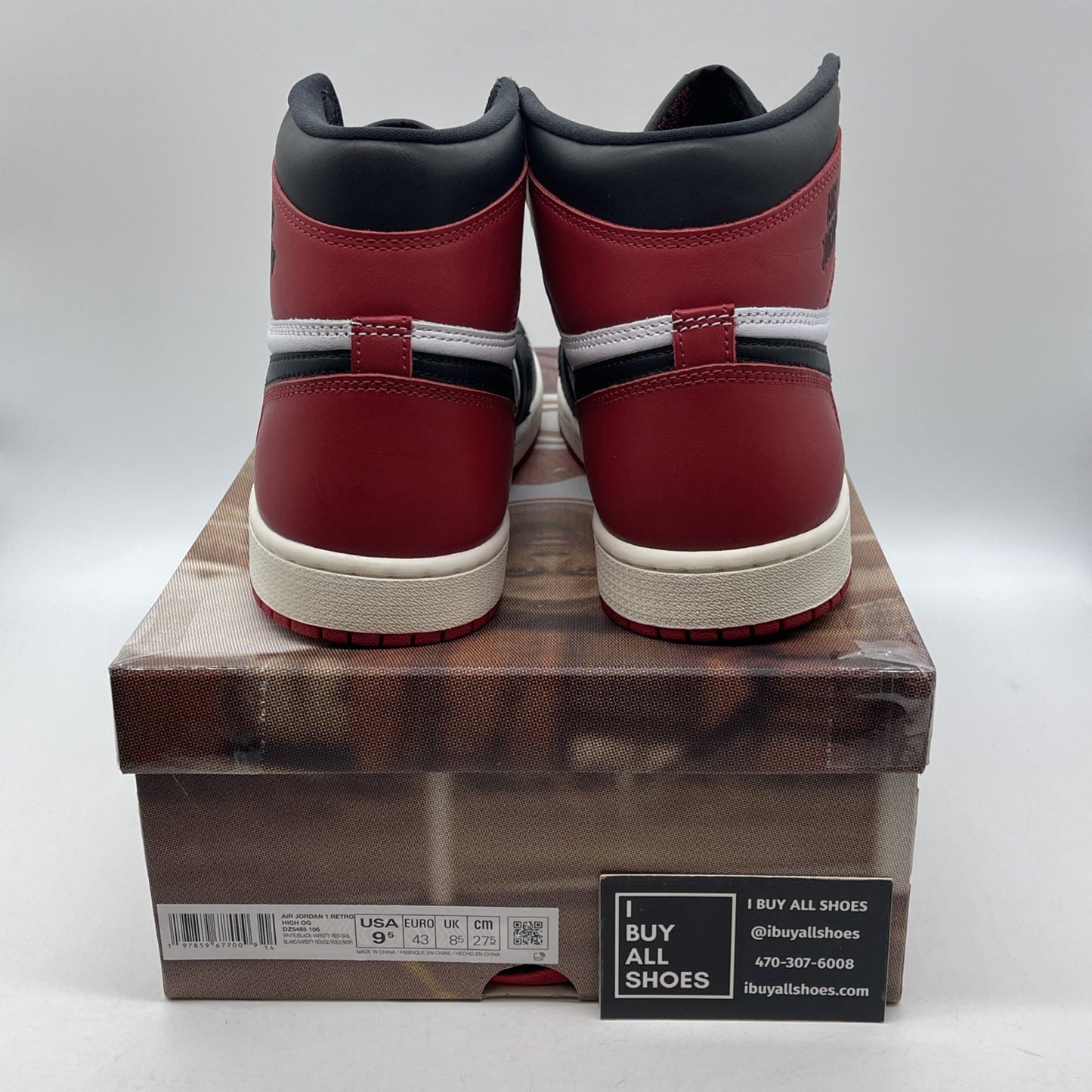 Size 9.5 - Air Jordan 1 Retro OG High Black Toe Reimagined Leather (DZ5485-106)