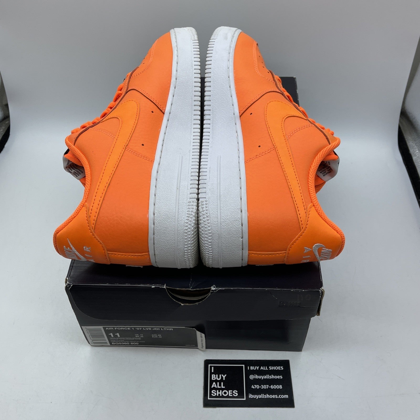 Size 11 - Nike Air Force 1 Low Total Orange White Leather (BQ5360-800)