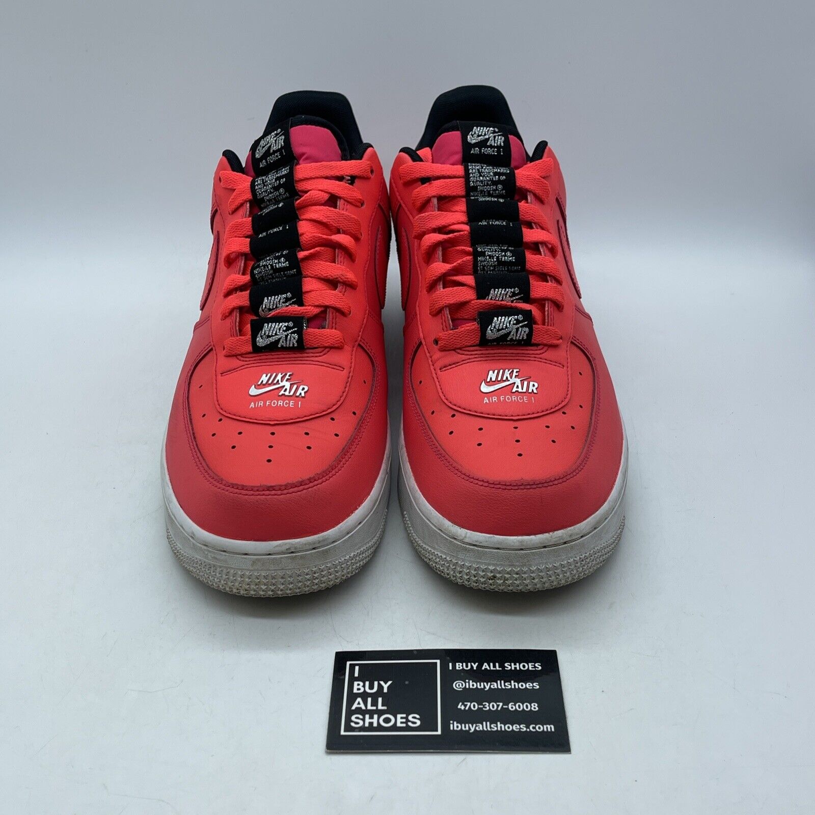 Size 11.5 - Nike Air Force 1 '07 Laser Crimson Pink Black Leather (CJ1379-600)