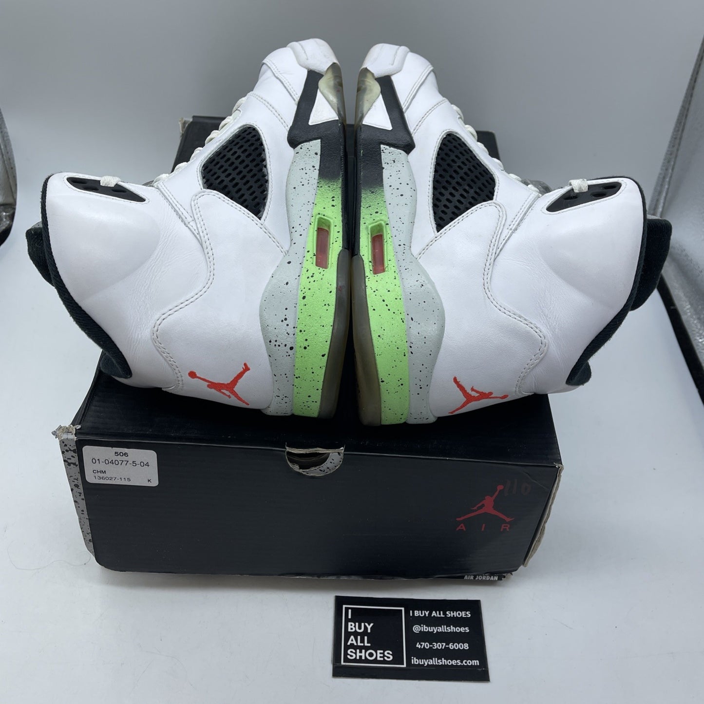 Size 8.5 - Air Jordan 5 Retro Pro Stars White Black Leather (136027-115)